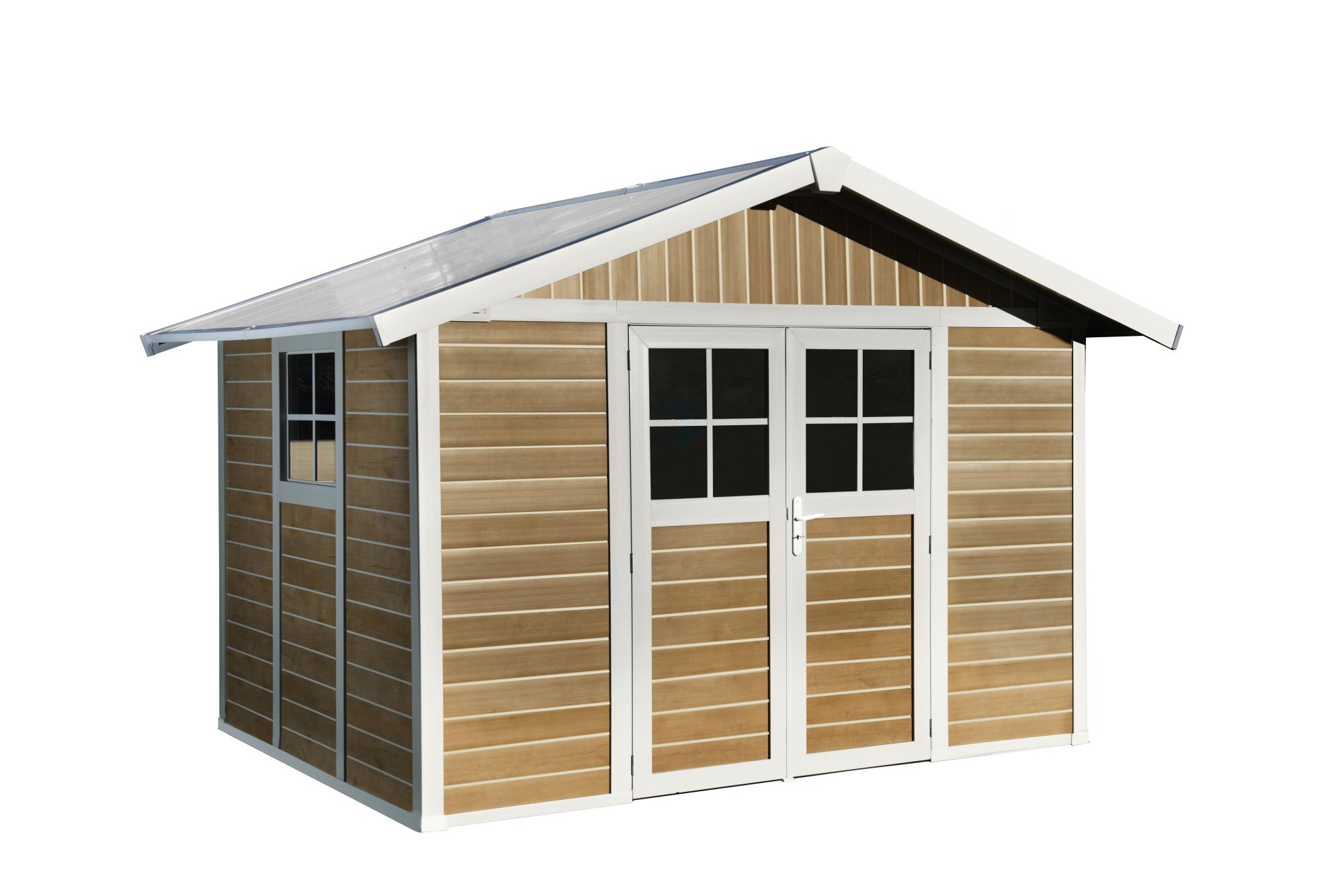Caseta de resina deco sherwood de 370 x 250 x 298 cm y 7.53 m²