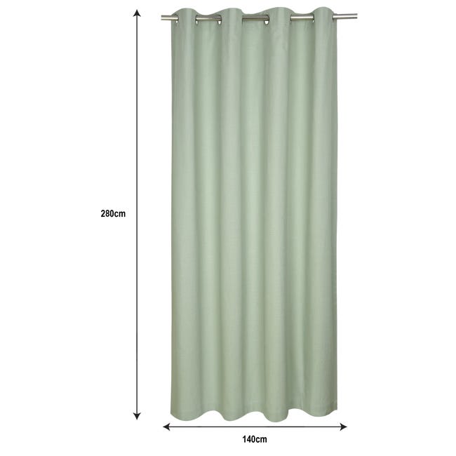 Cortina ollaos Leya algodón INSPIRE liso verde sage de 140x280cm