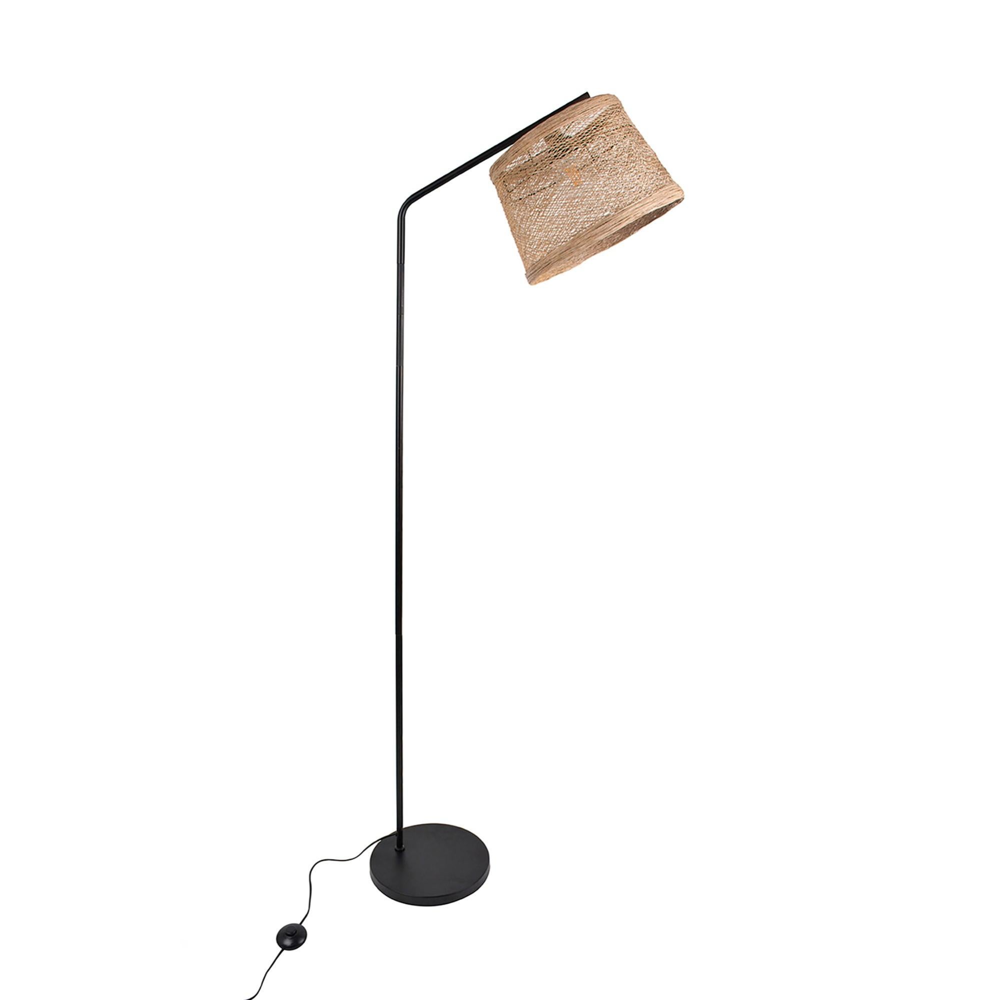 Lámpara de pie nude e27 metal y cuerda natural 171 cm de alto
