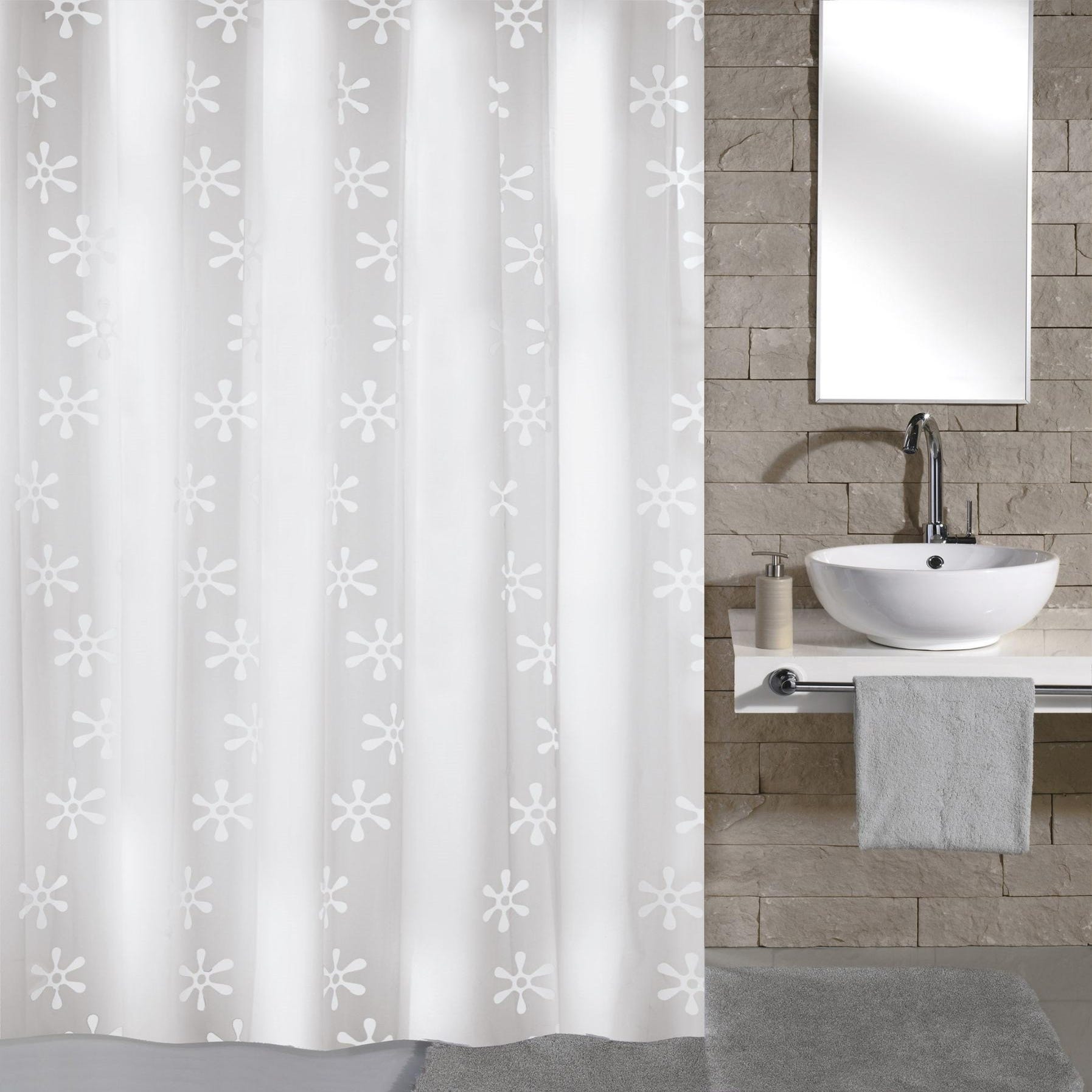 Anillas cortina de baño ovalada blanco en plástico 12 unid