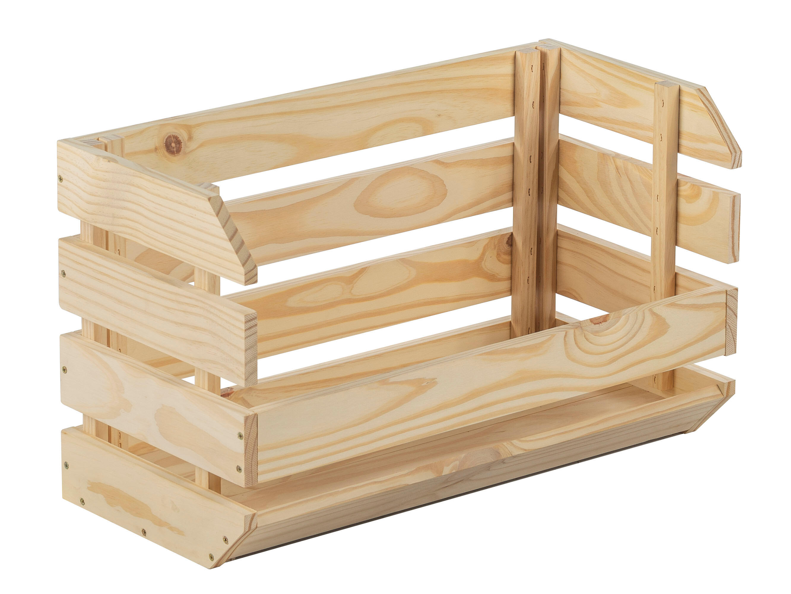 Caja apilable resistente de madera de pino 35,3x60x28,5cm