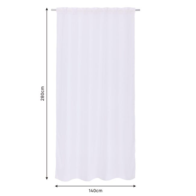 Cortina cinta y trabilla Polyone INSPIRE liso blanco de 140x280cm