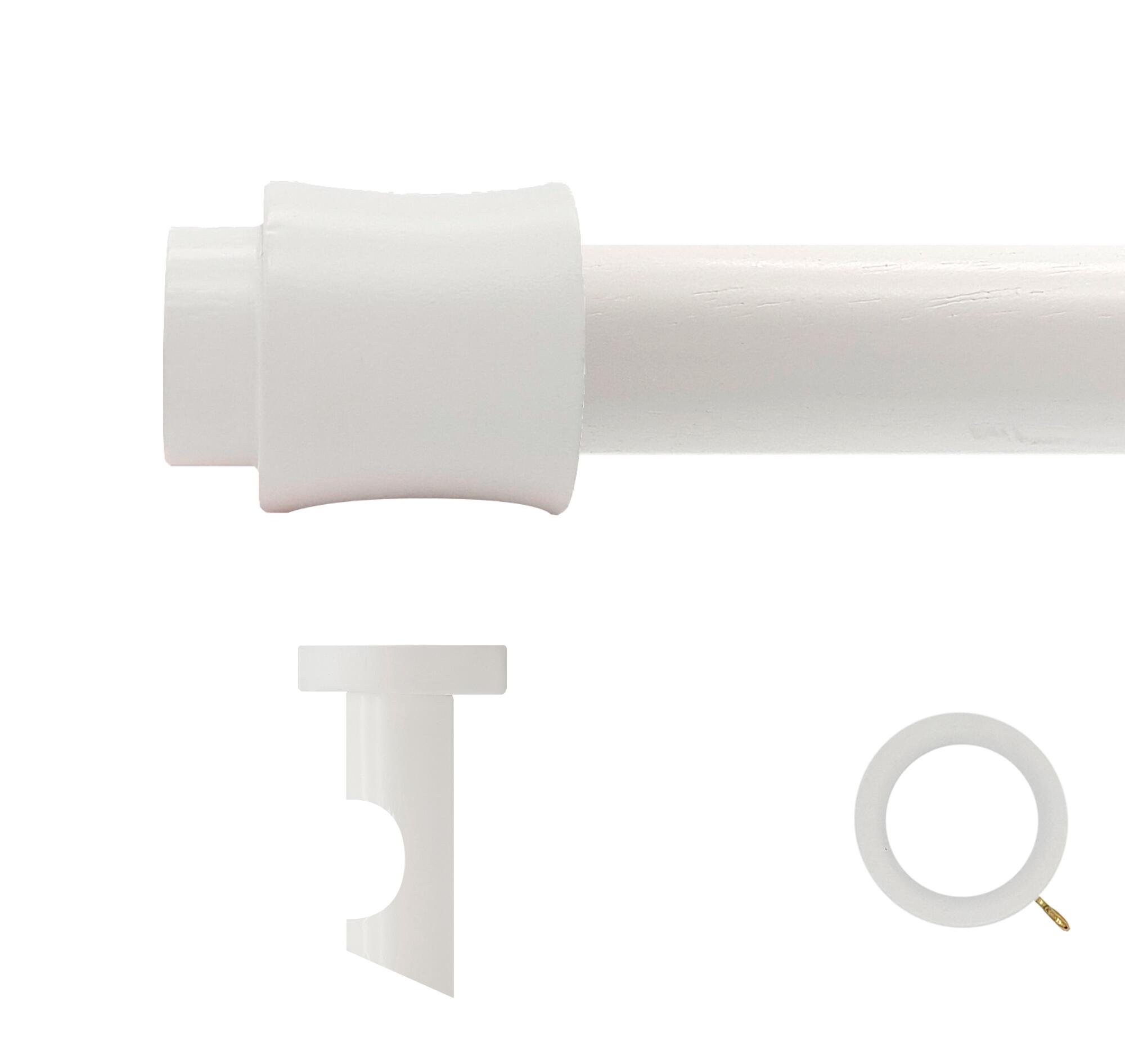 Kit barra madera ø 20mm cata blanco 200cm c/anillas techo