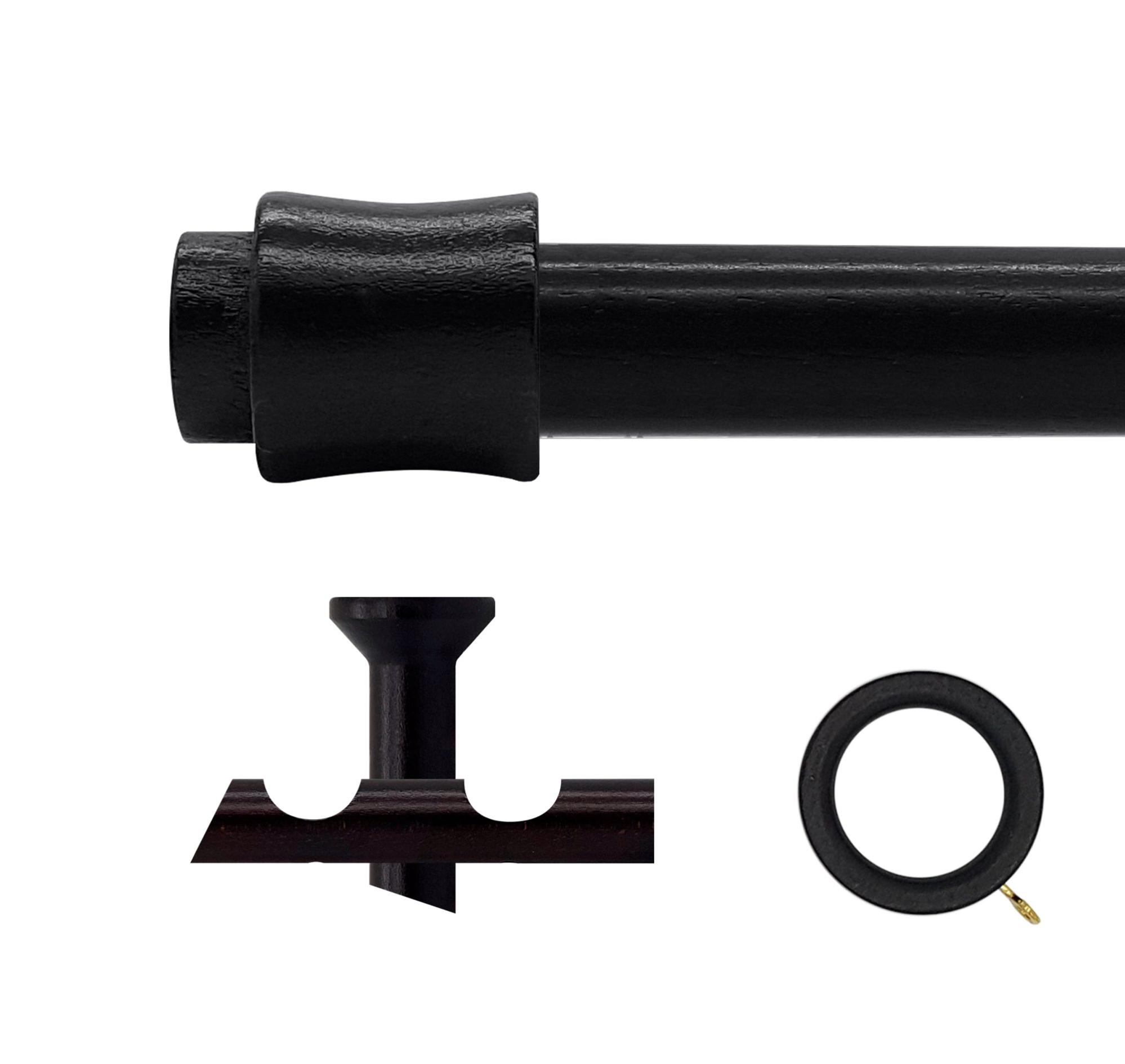 Kit 2 barras madera ø 20mm cata wengué 200cm c/anillas techo de la marca Sin marca