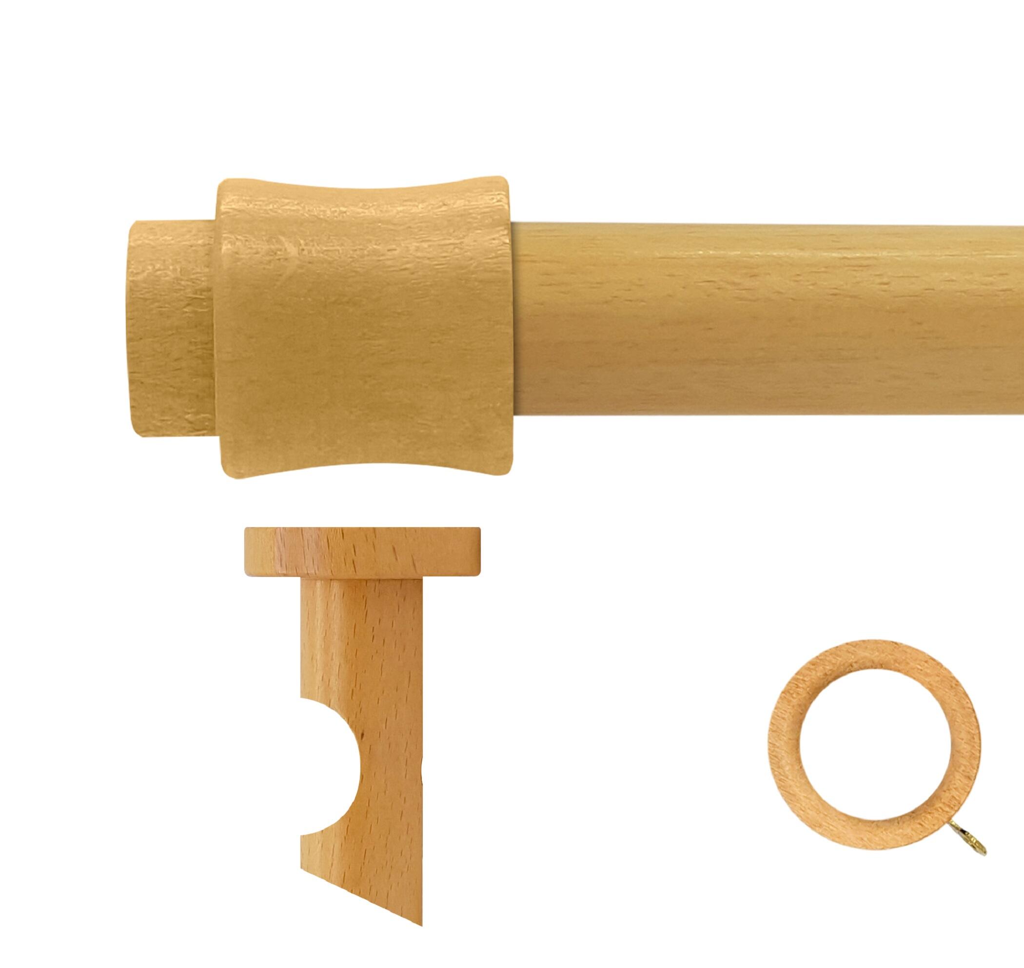 Kit barra madera ø 20mm cata pino 200cm c/anillas techo