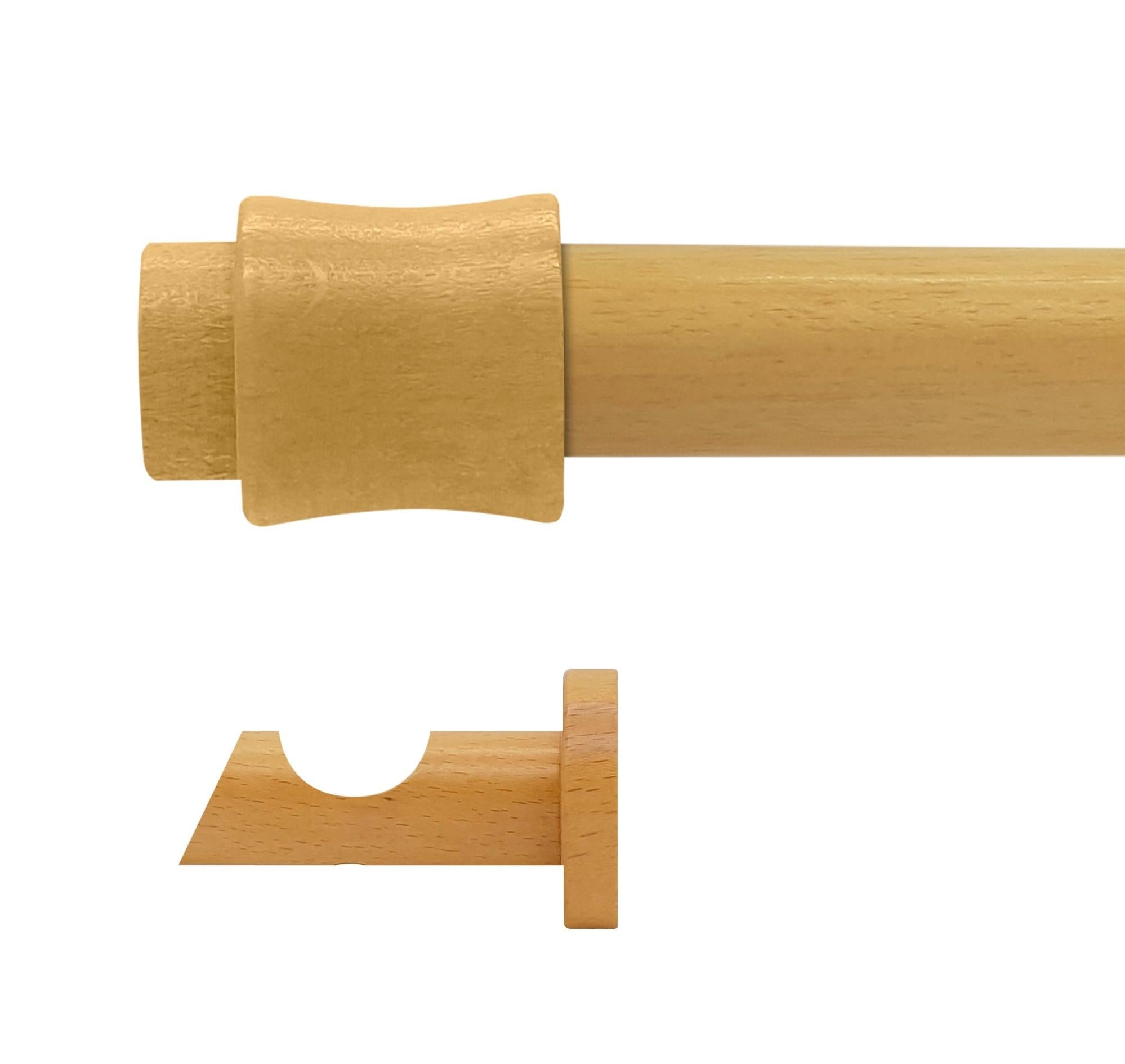 Kit barra madera Ø 20mm Cata pino 150cm s/anillas pared Leroy Merlin