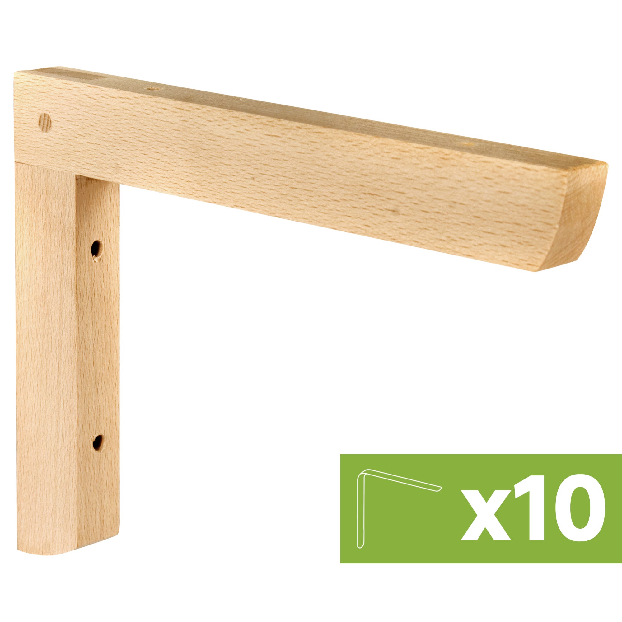 Escuadra simple madera de haya 20x25cm.