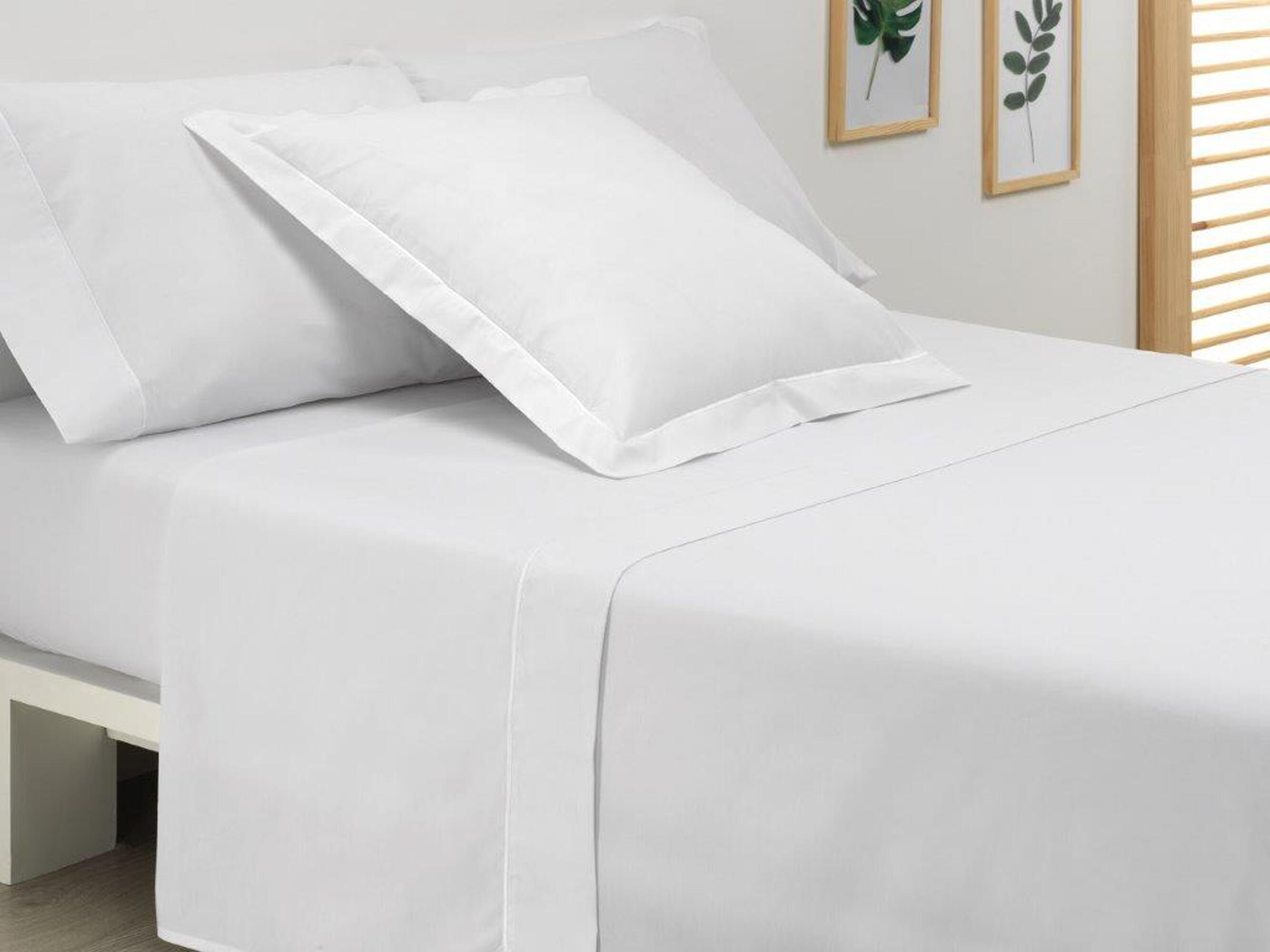 Pack 2 fundas de almohada de algodón festón vainica blanco para cama de 180 cm