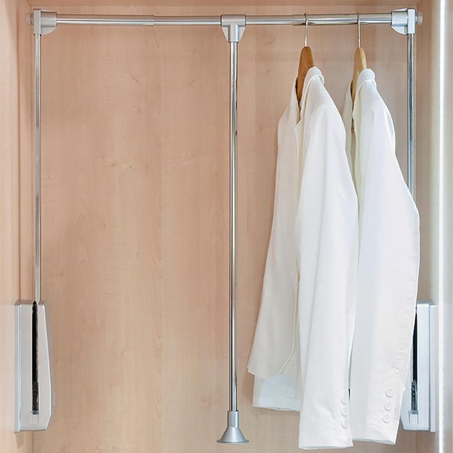 Colgador abatible Hang gris para armario. Ancho regulable 45 60cm