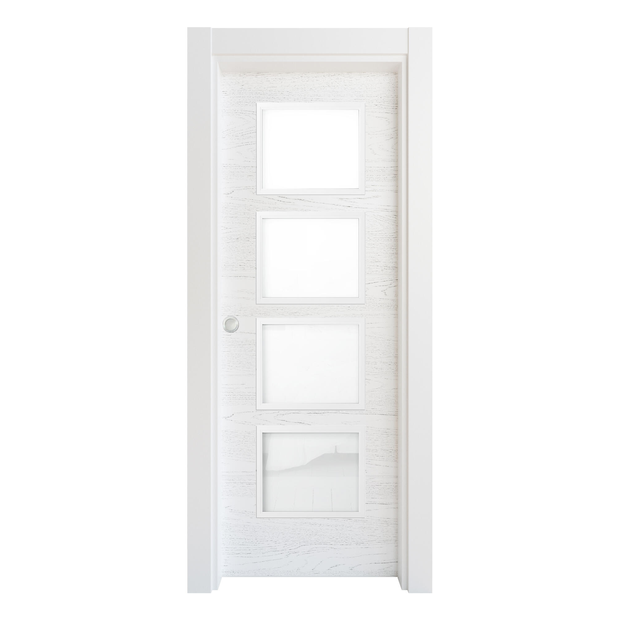 Puerta corredera acristalada bari premium blanca 72,5 cm