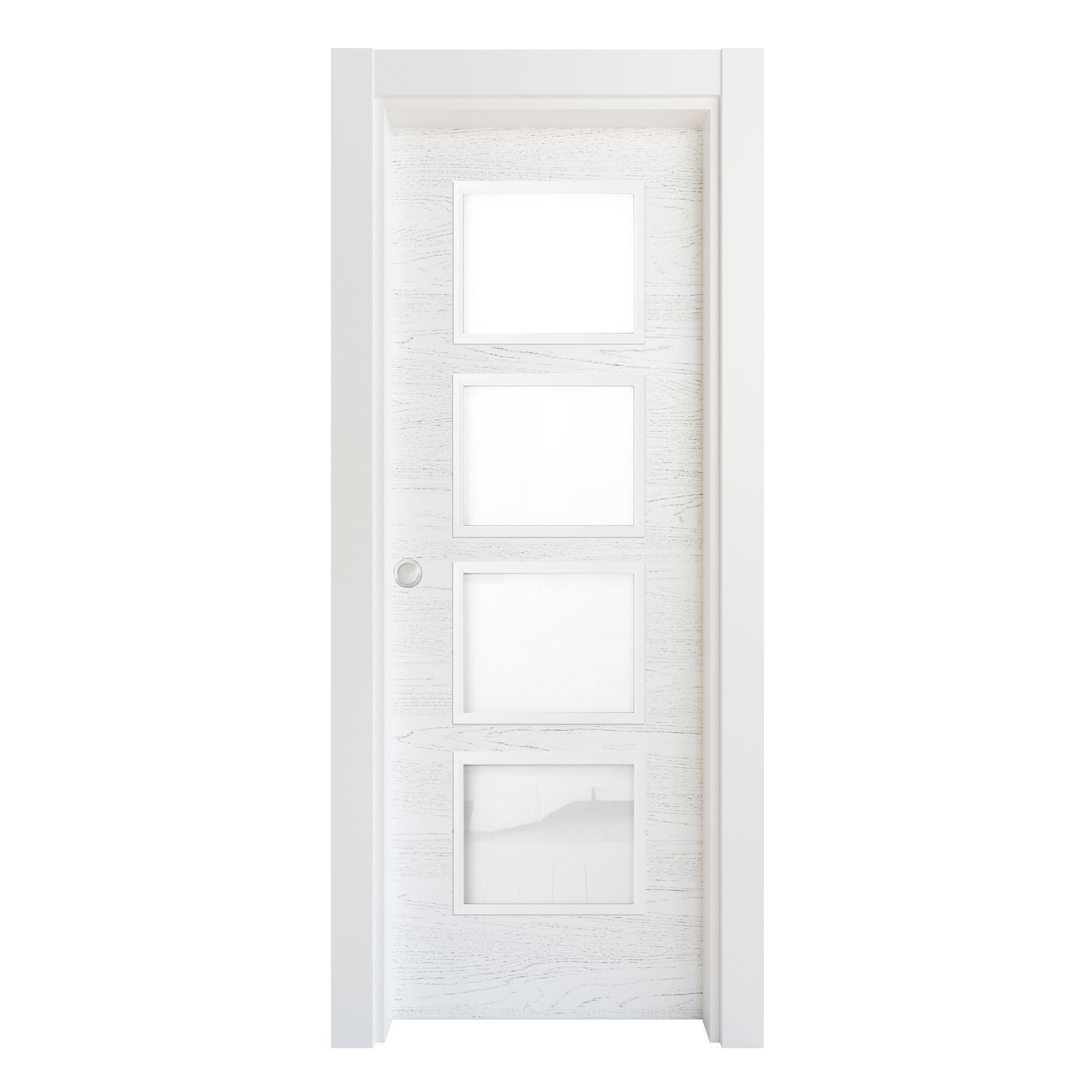 Puerta corredera acristalada bari premium blanca 62,5 cm