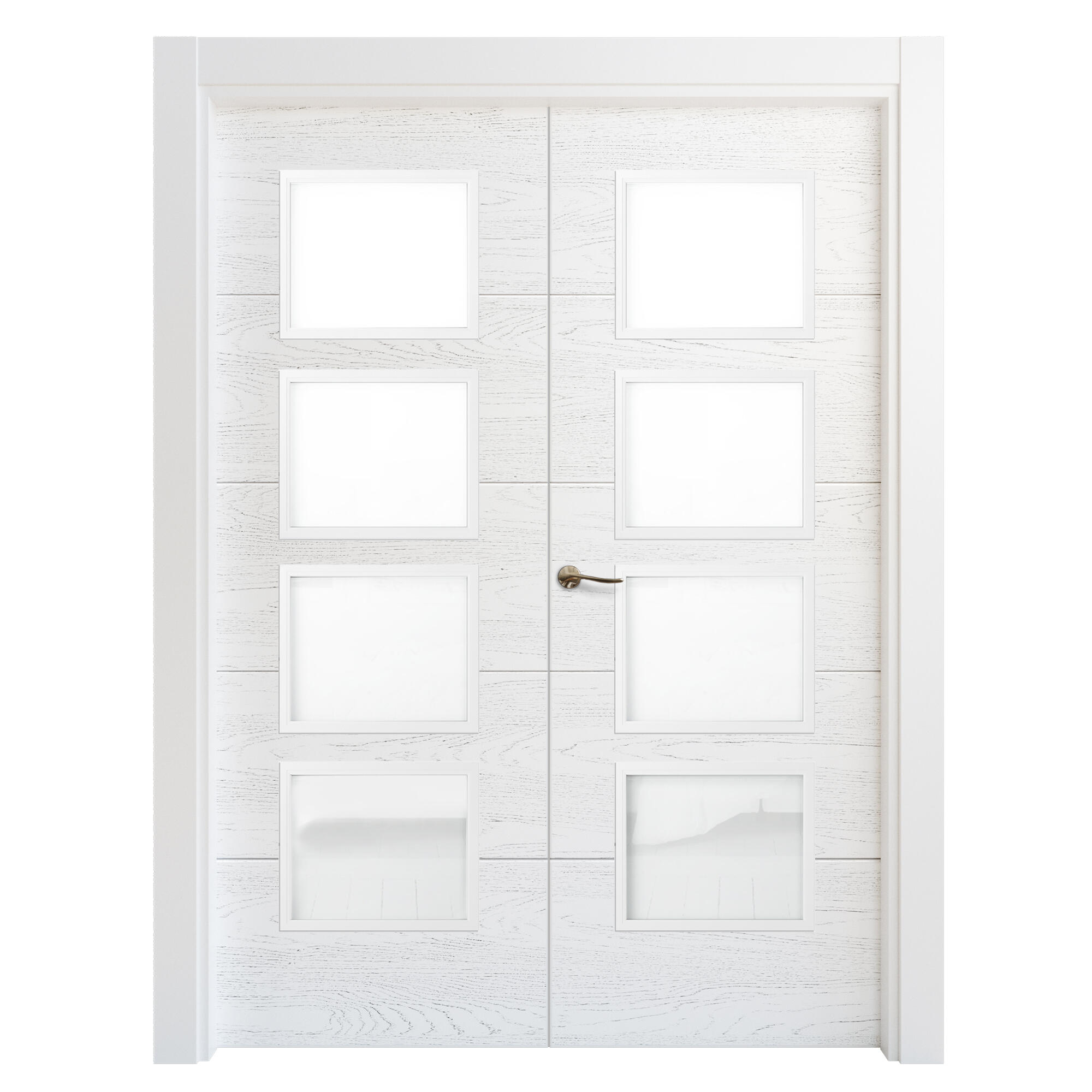 Puerta doble acristalada lucerna premium blanca d 9x125 cm