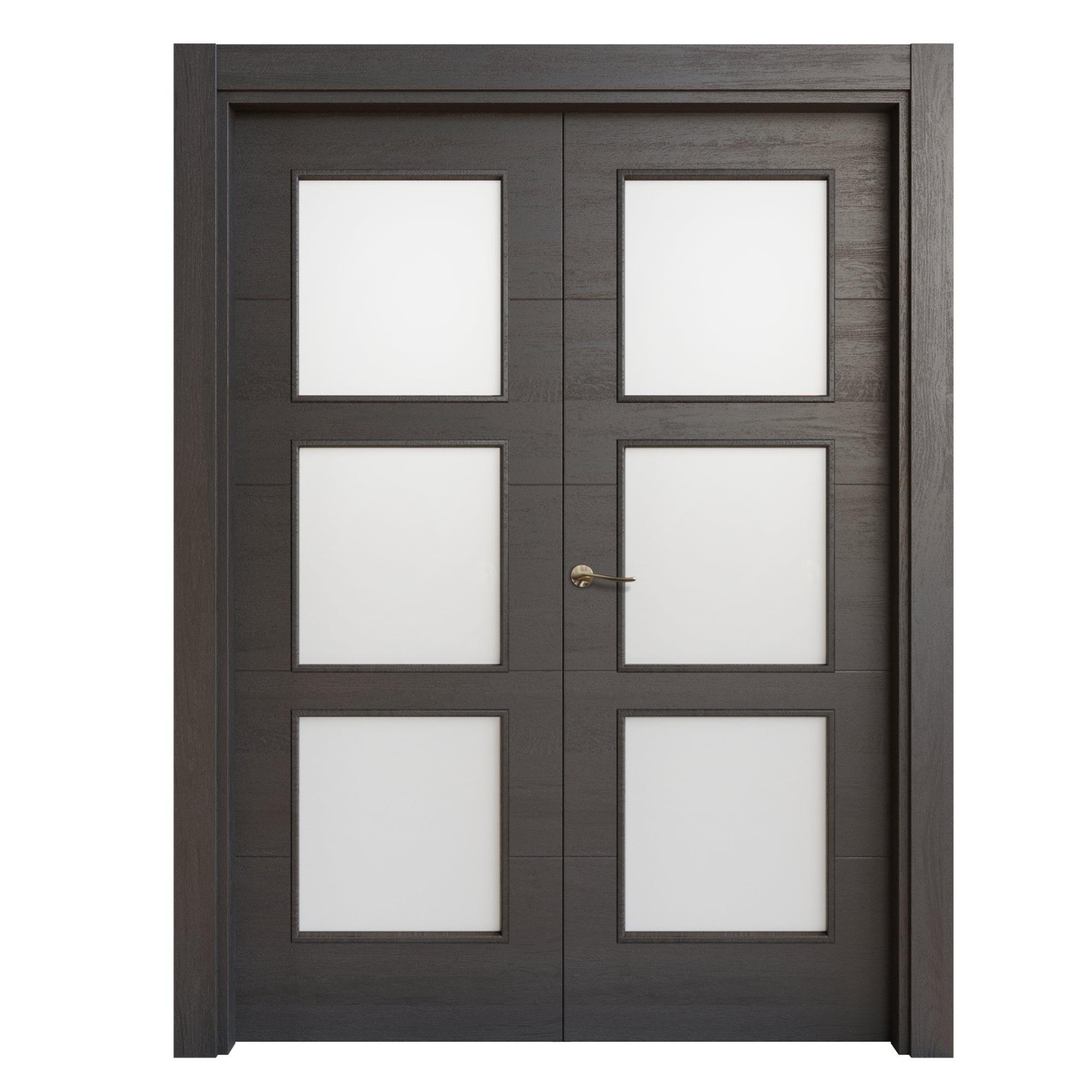 Puerta doble acristalada berna azabache 9x105 cm d de la marca CASTALLA