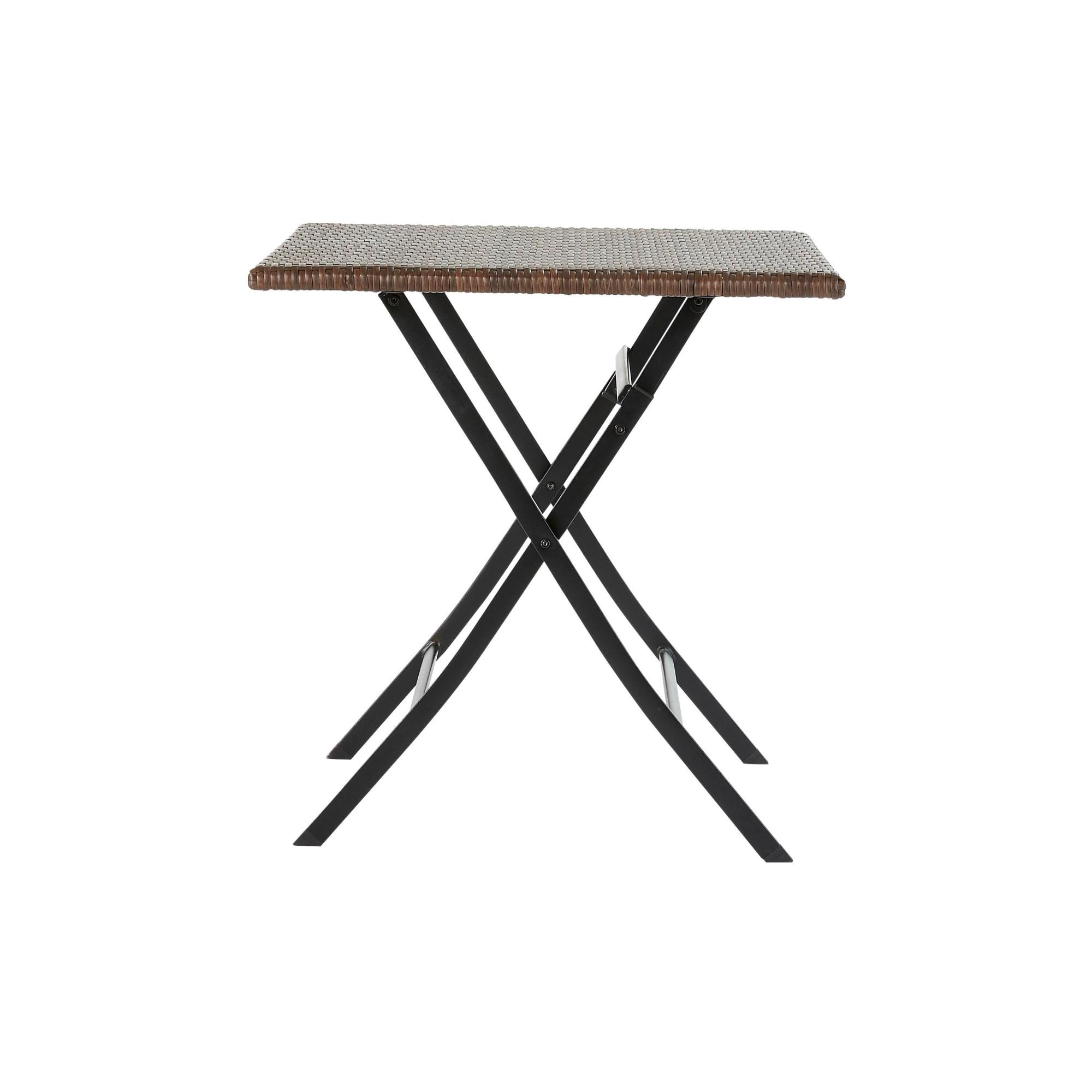 Mesa de jardín de metal y ratán naterial zena 70x71 5x70 cm de la marca Sin marca