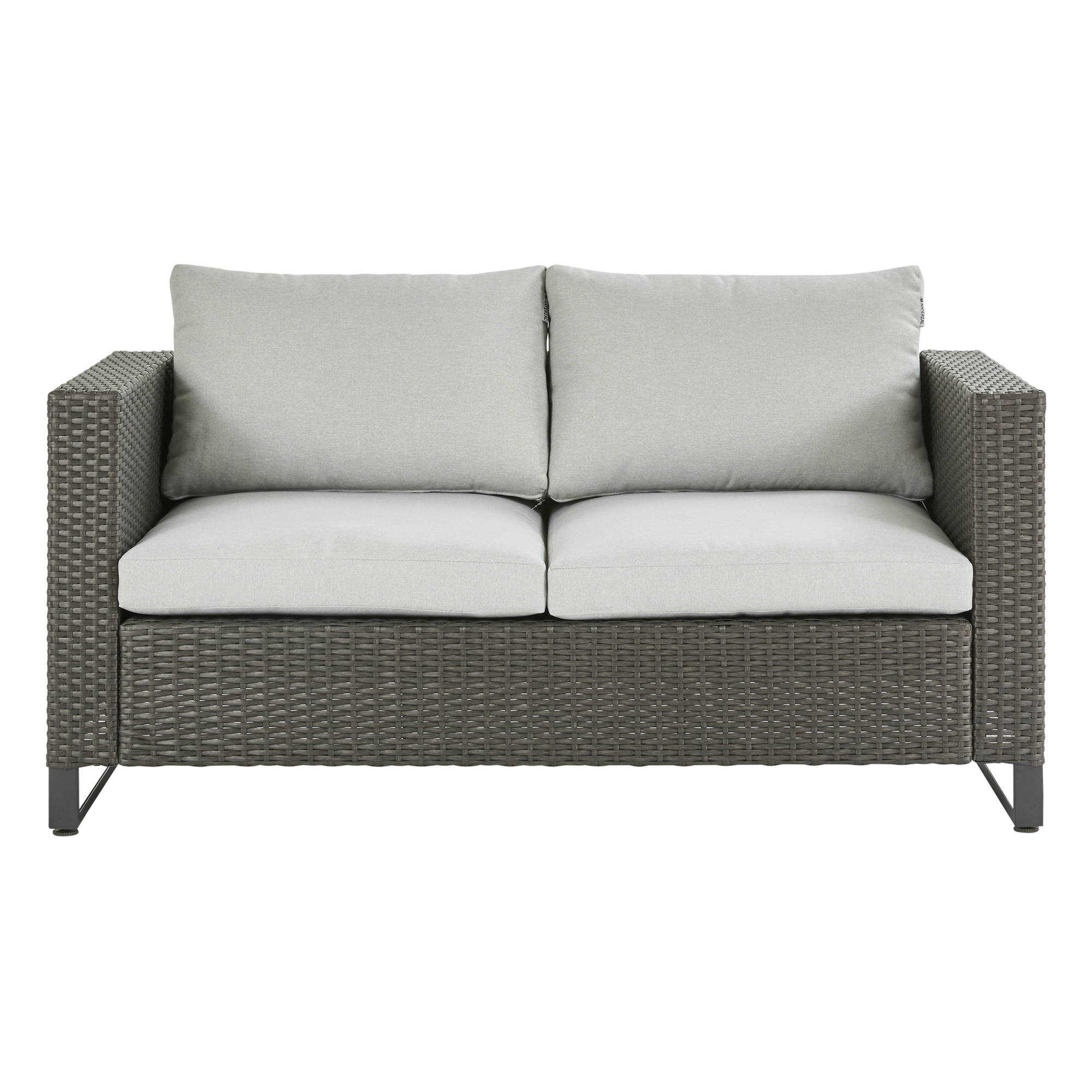 Sofá de jardín con cojín de resina trenzada naterial noa gris de la marca NATERIAL