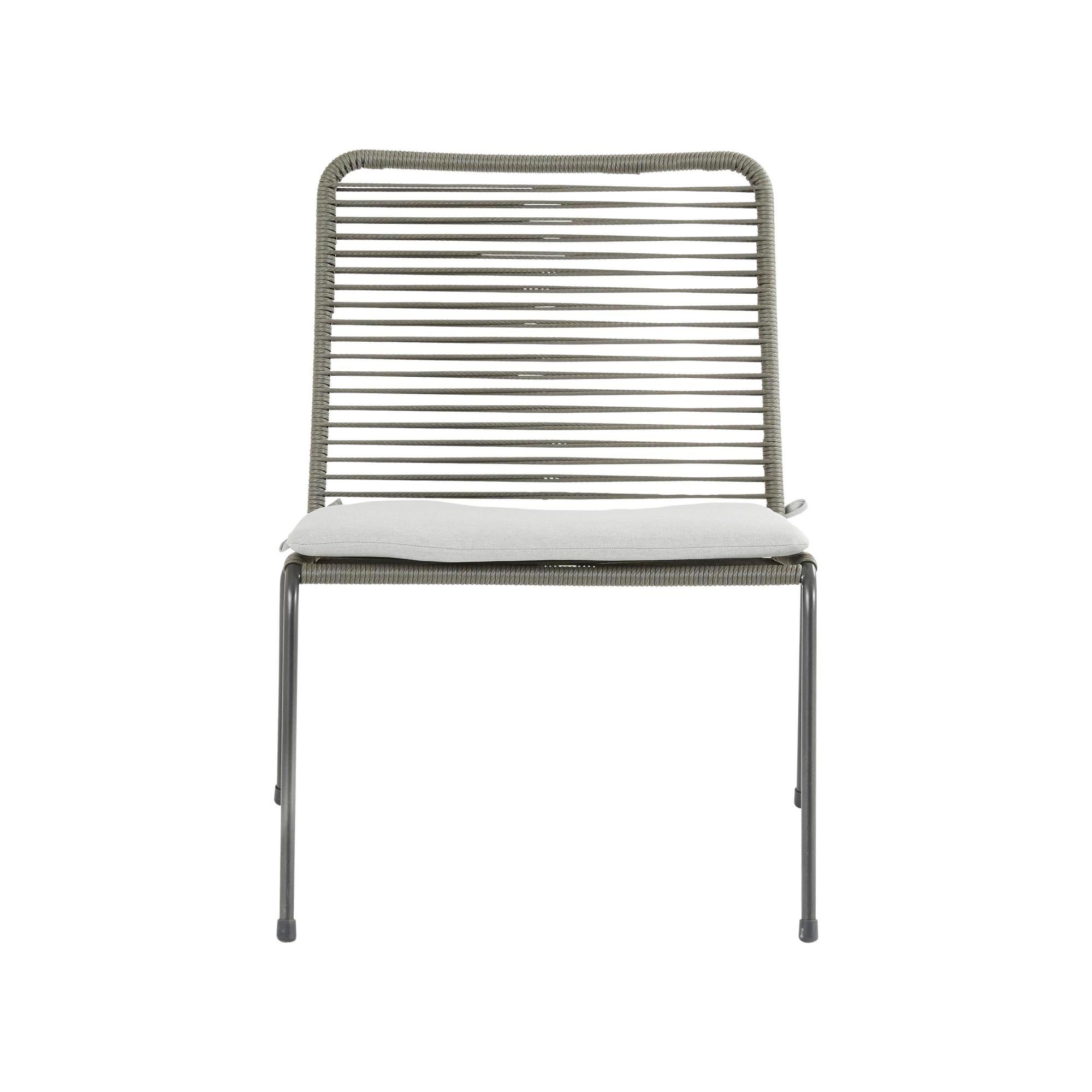 Silla de jardín con cojín de acero naterial vera gris de la marca NATERIAL