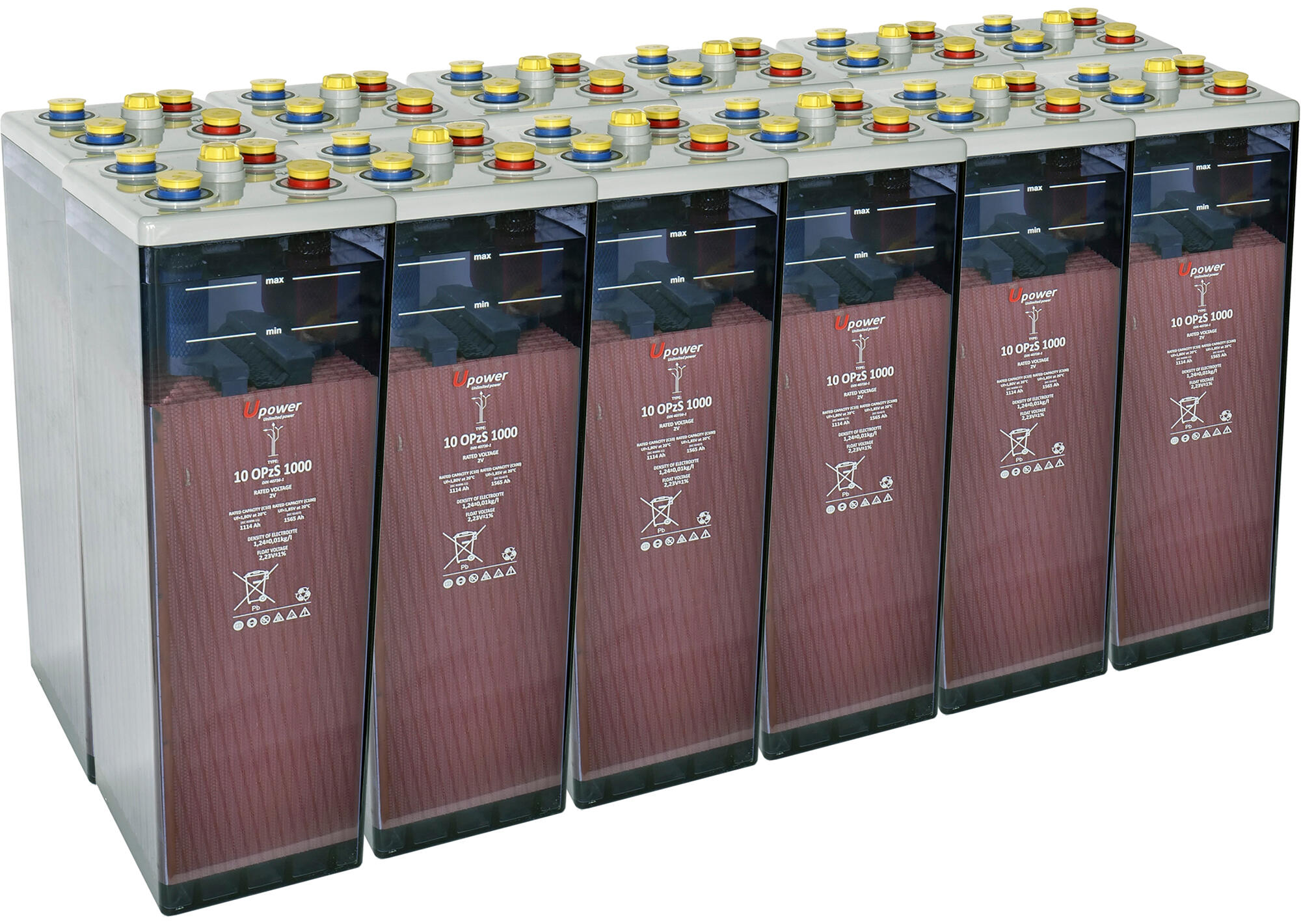 Batería solar estacionaria tubular opzs u-power 24v 1643ah 39.4 kw