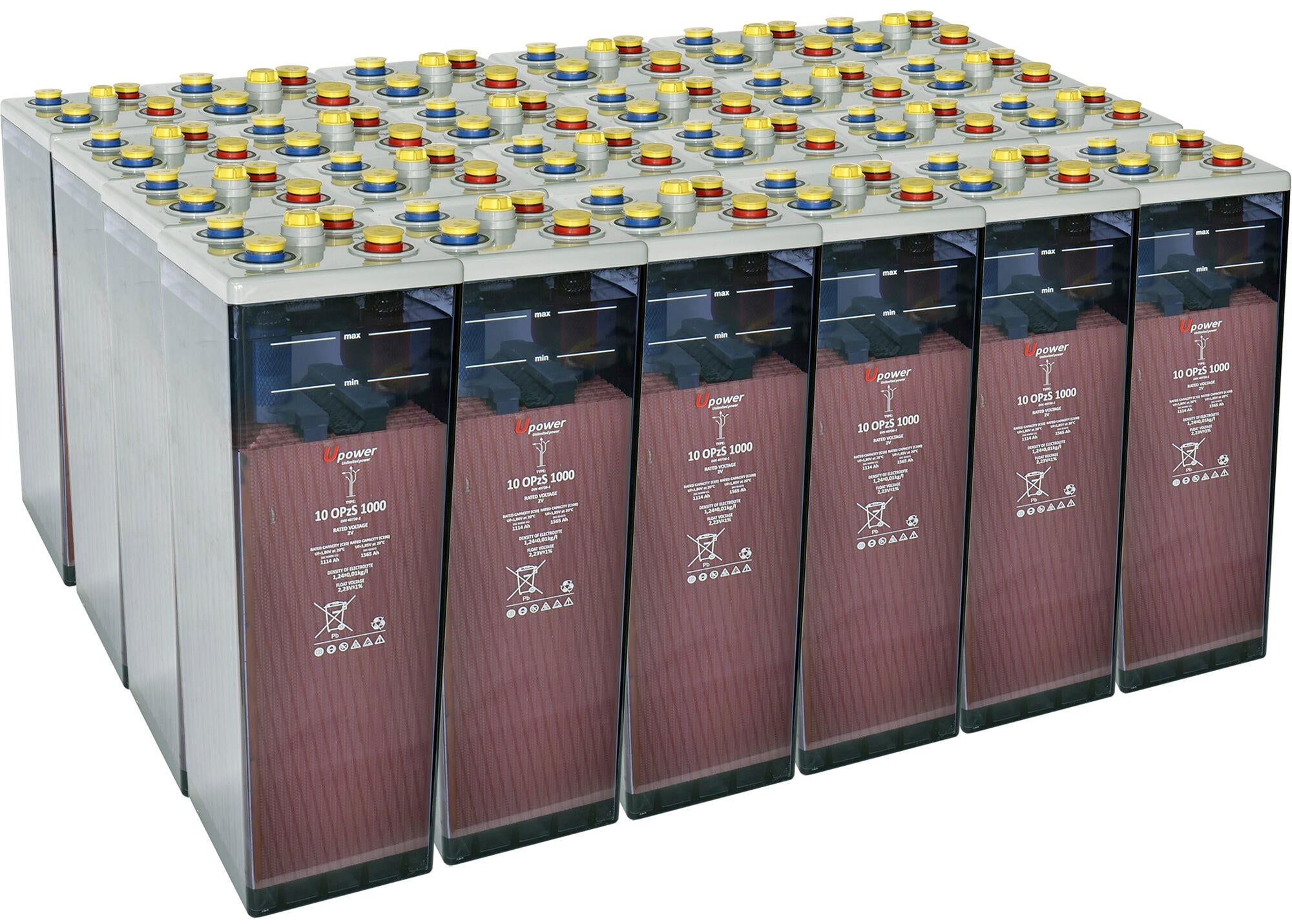 Batería solar estacionaria tubular opzs u-power 48v 1643ah 78.8 kw