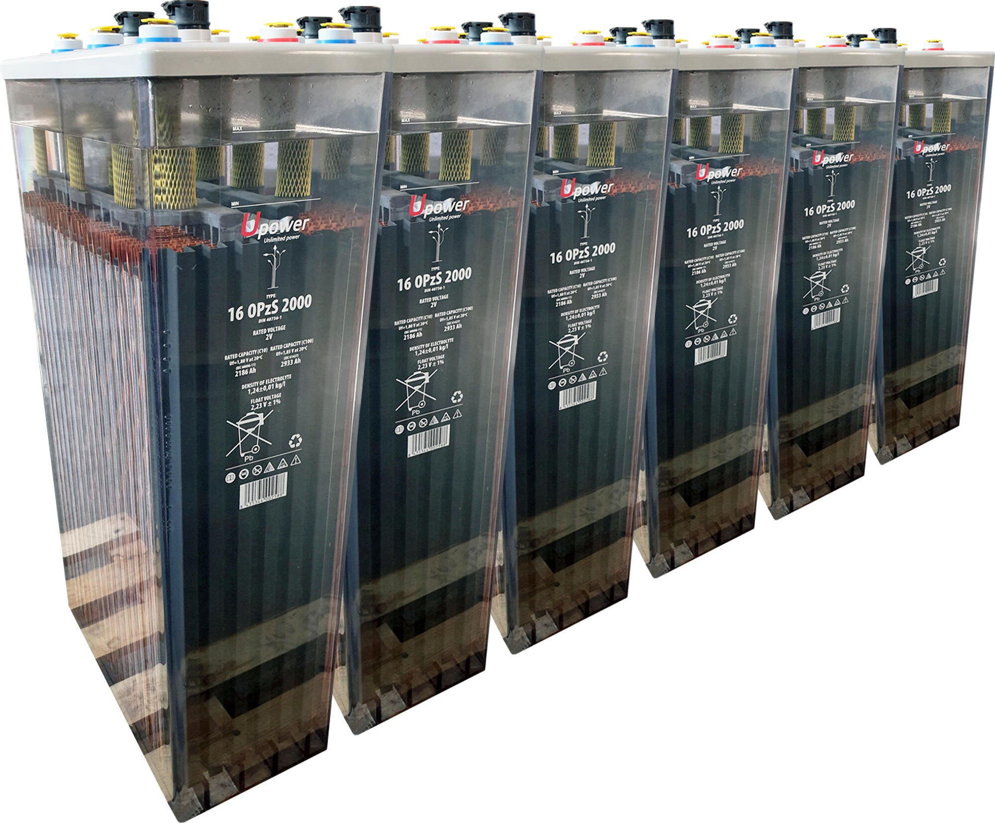 Batería solar estacionaria tubular opzs u-power 12v 3060ah 36.7 kw