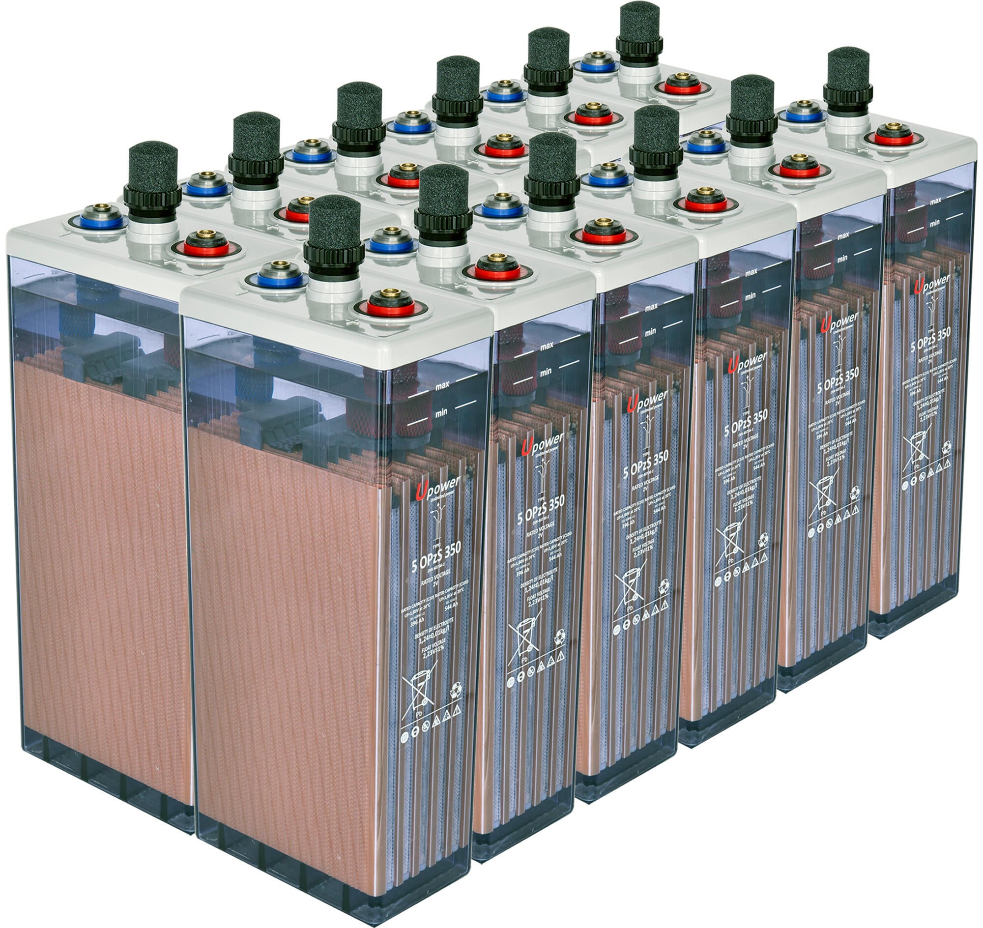 Batería solar estacionaria tubular opzs u-power 24v 570ah 13.6 kw