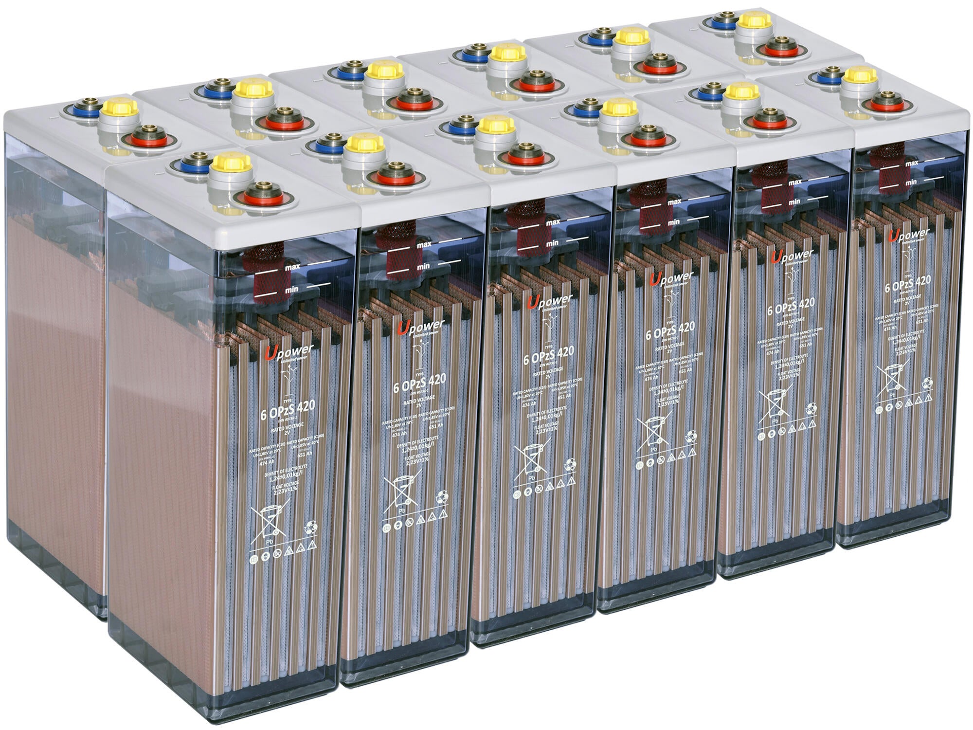 Batería solar estacionaria Sigma 6 OPzS 420 (6 ud. 12V) 651Ah/C100 - Fusión  Energía Solar