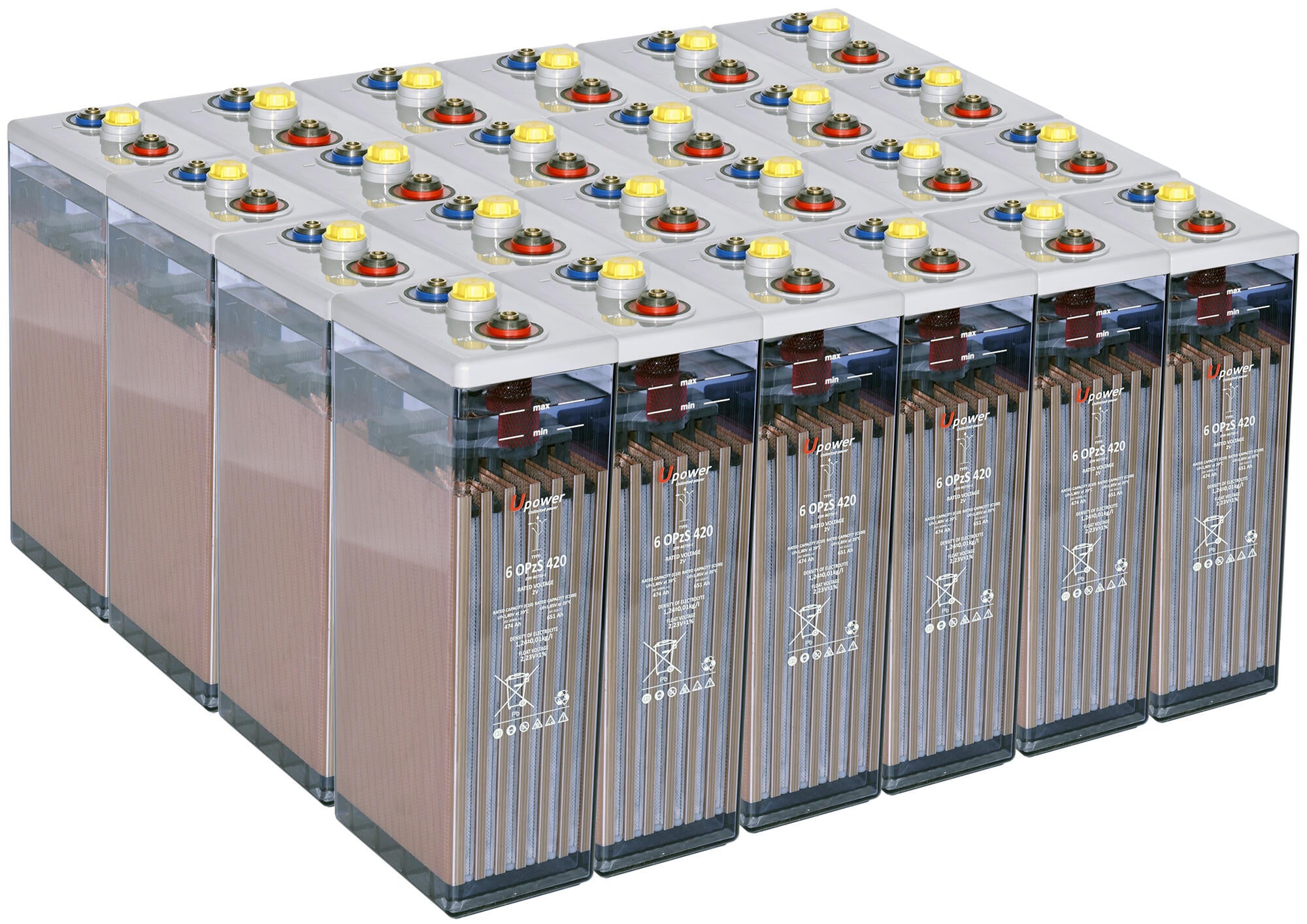 Batería solar estacionaria tubular opzs u-power 48v 682ah 32.7 kw