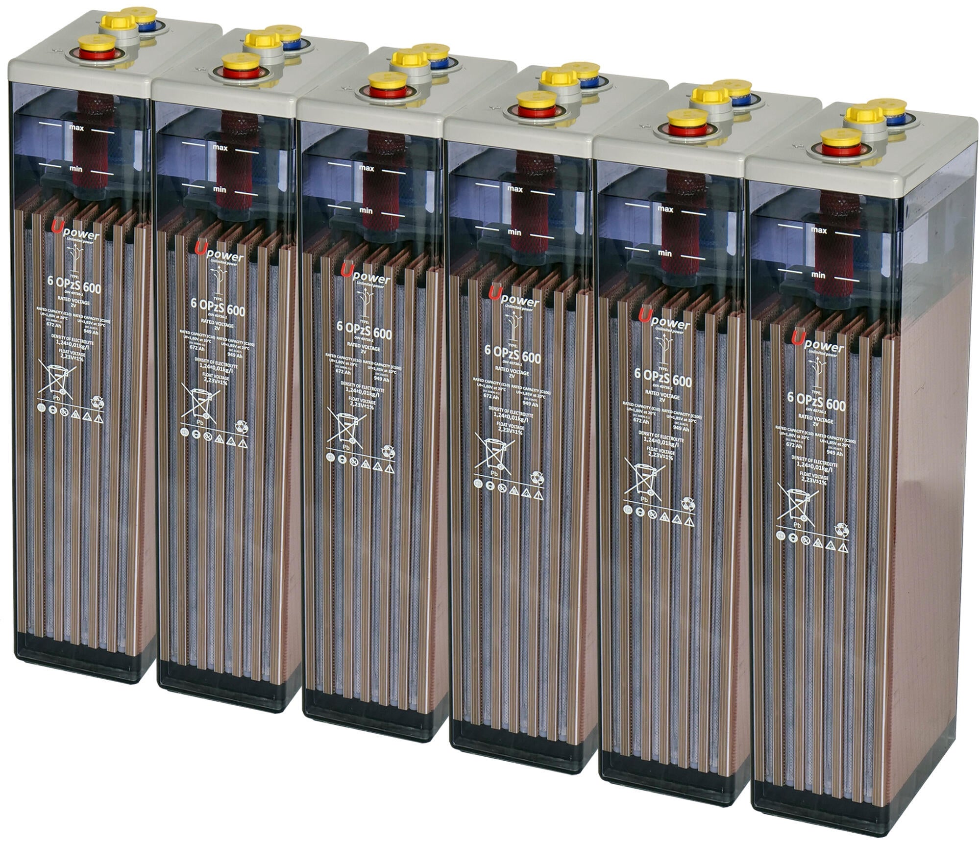 Batería solar estacionaria tubular opzs u-power 12v 997ah 11.9 kw