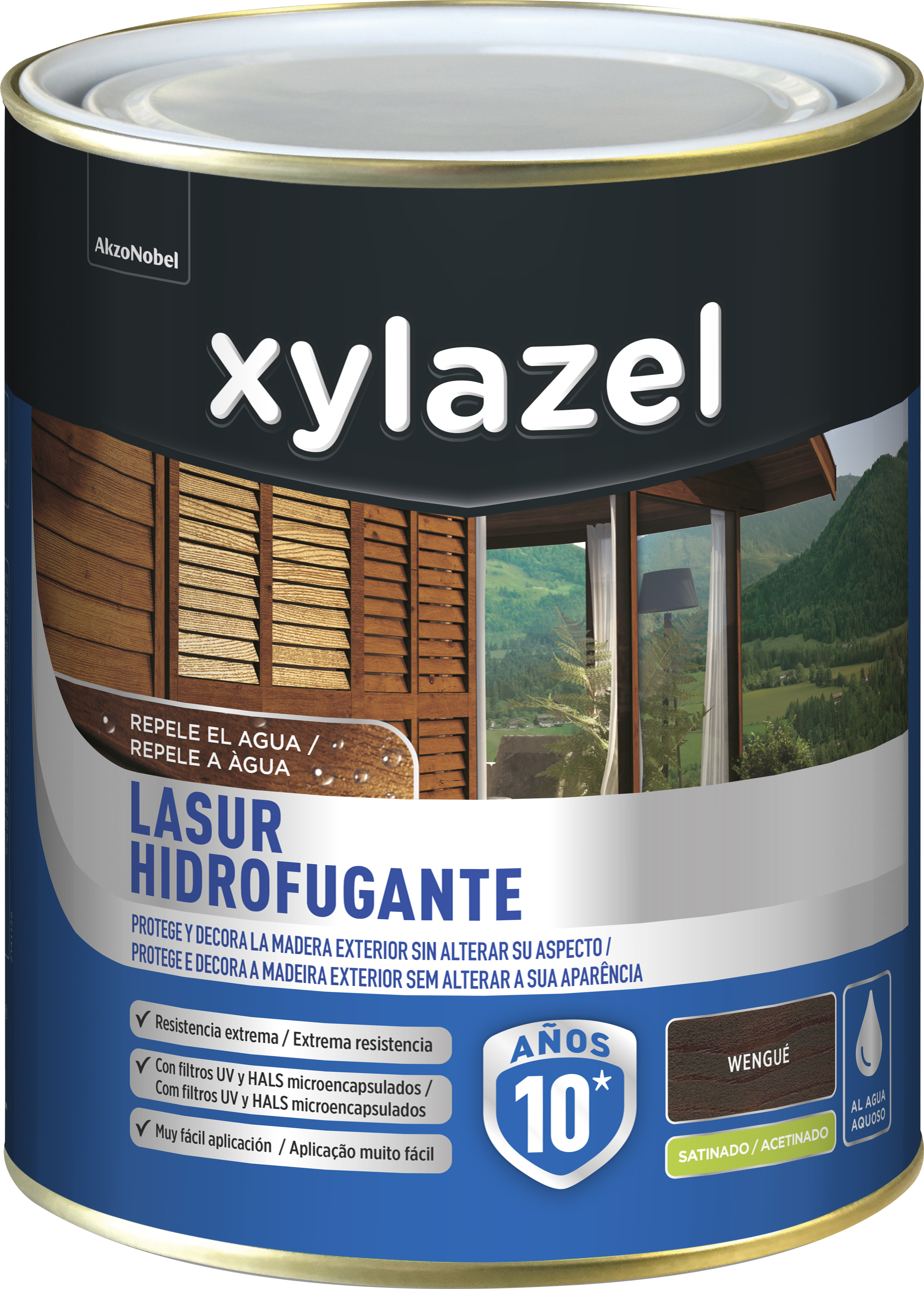 Protector de madera hidrofugante satinado xylazel 2.5 l wengué