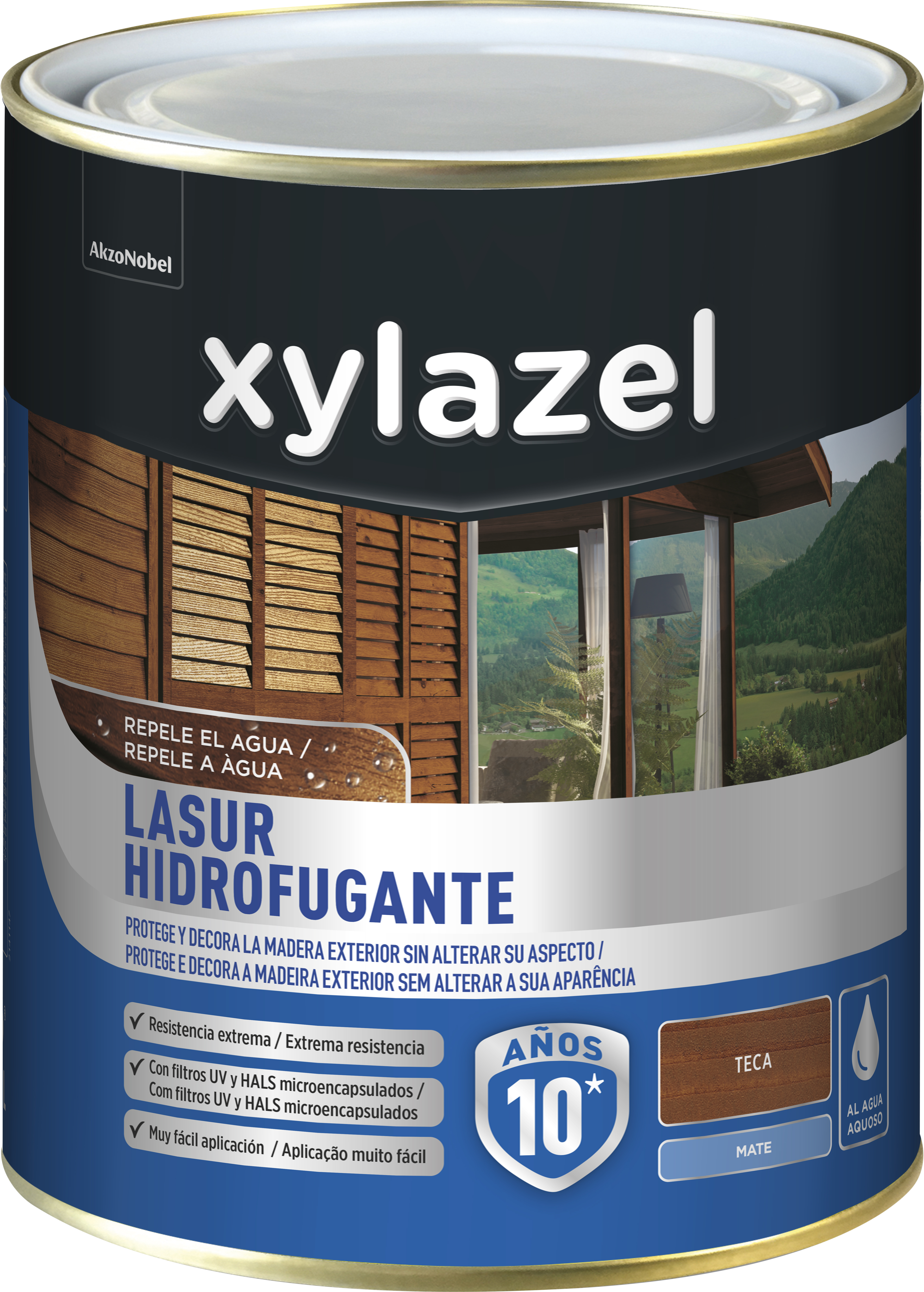 Protector de madera hidrofugante mate xylazel 2.5 l teca