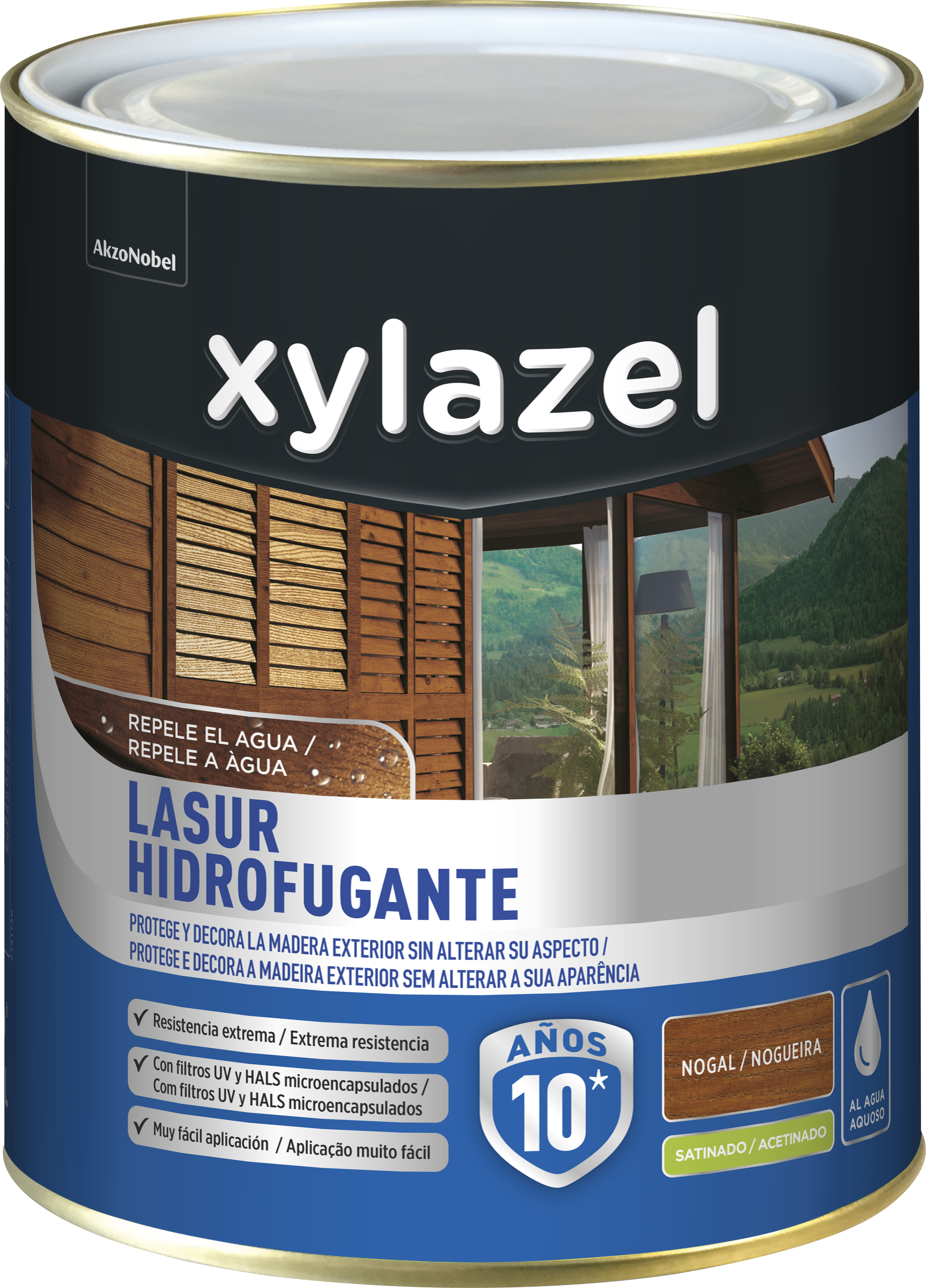 Protector de madera hidrofugante satinado xylazel 750 ml nogal