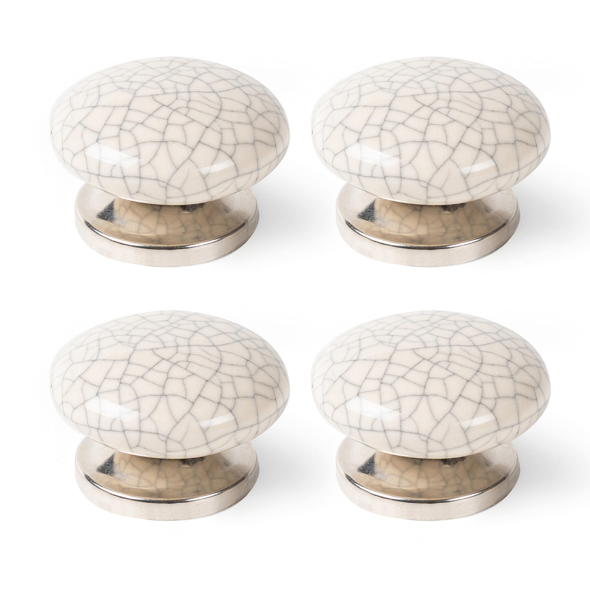 4 pomo de mueble redondo cerámica blanco ø 38 mm