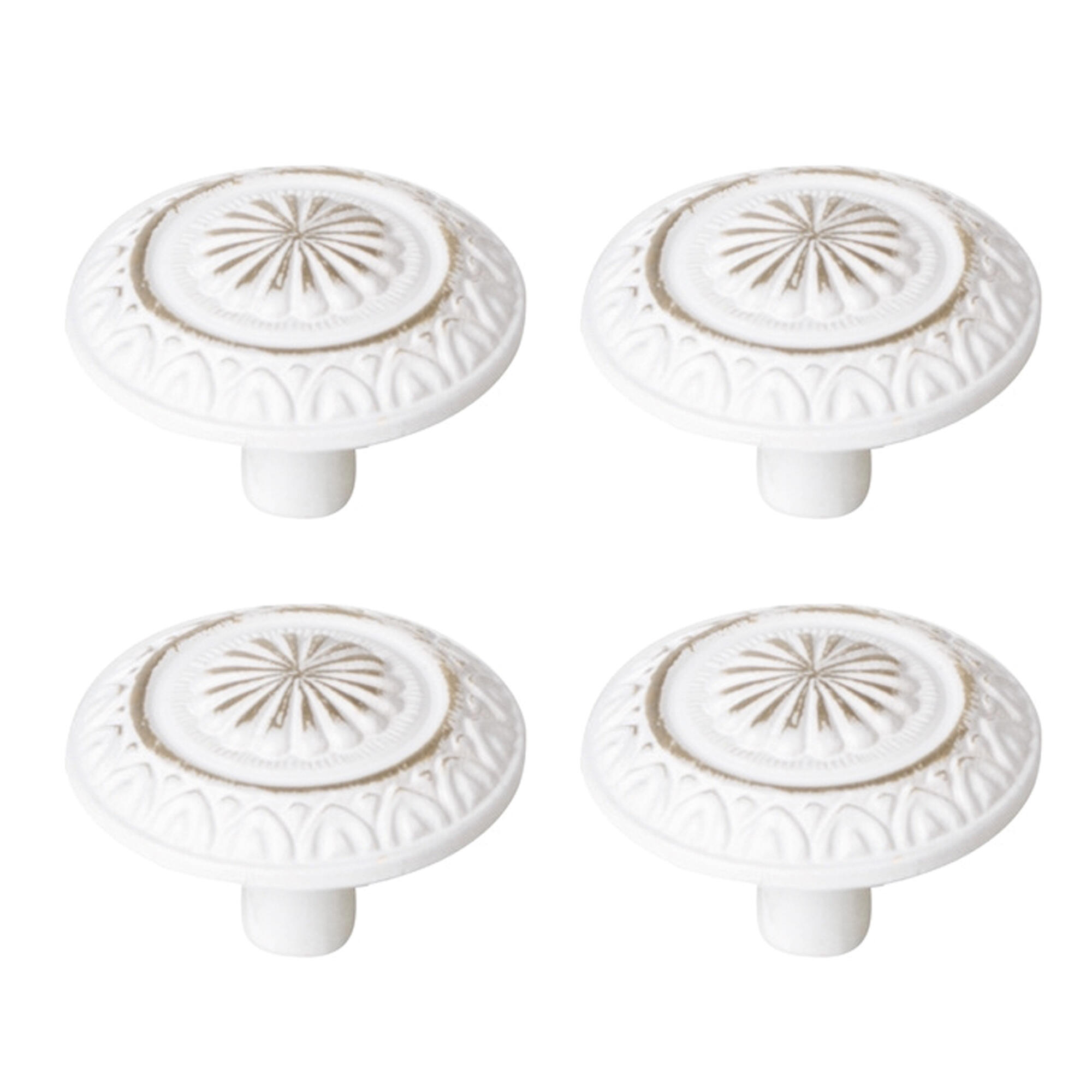 4 pomo de mueble redondo zamak blanco bronce ø 34 mm