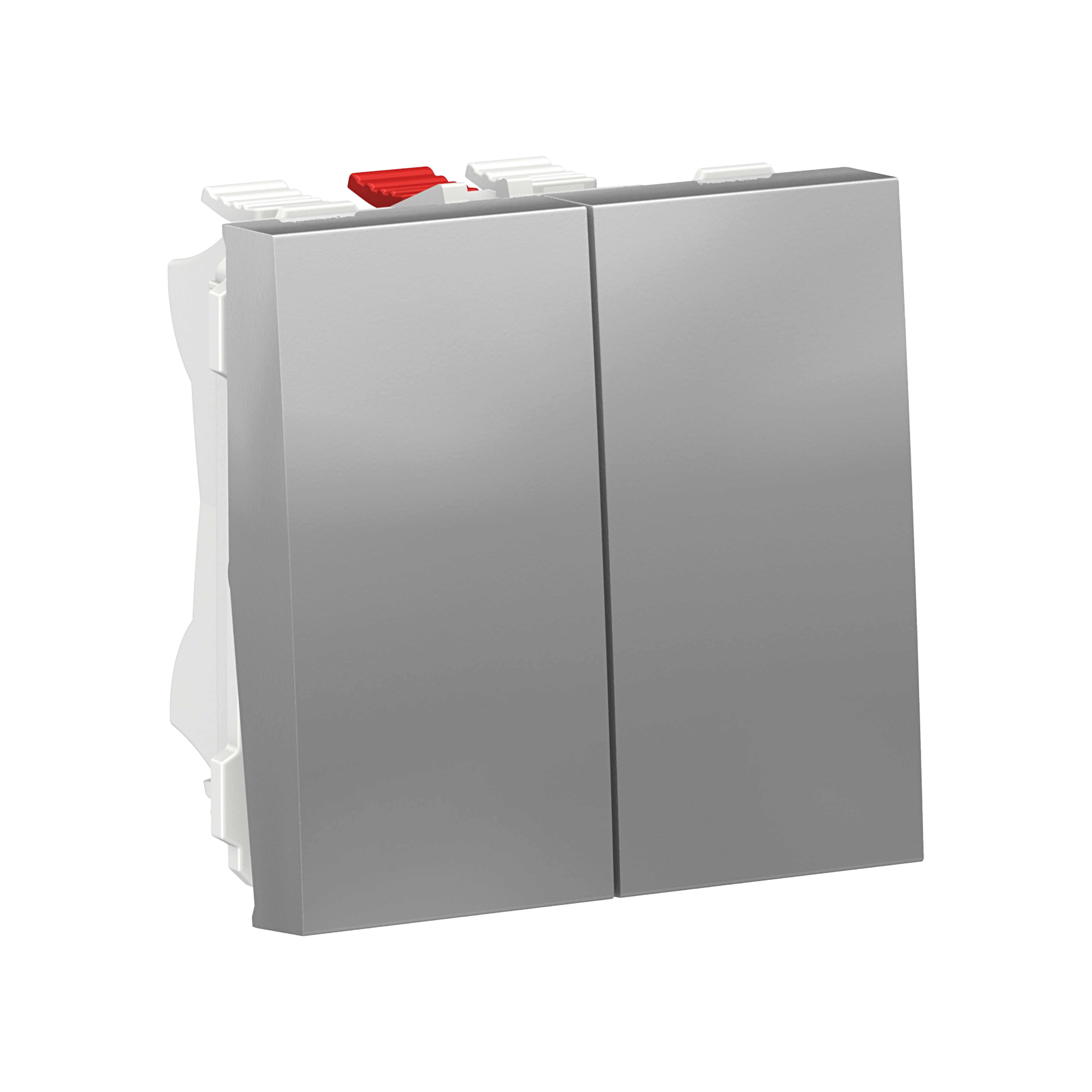 Conmutador doble 2 módulos new unica aluminio