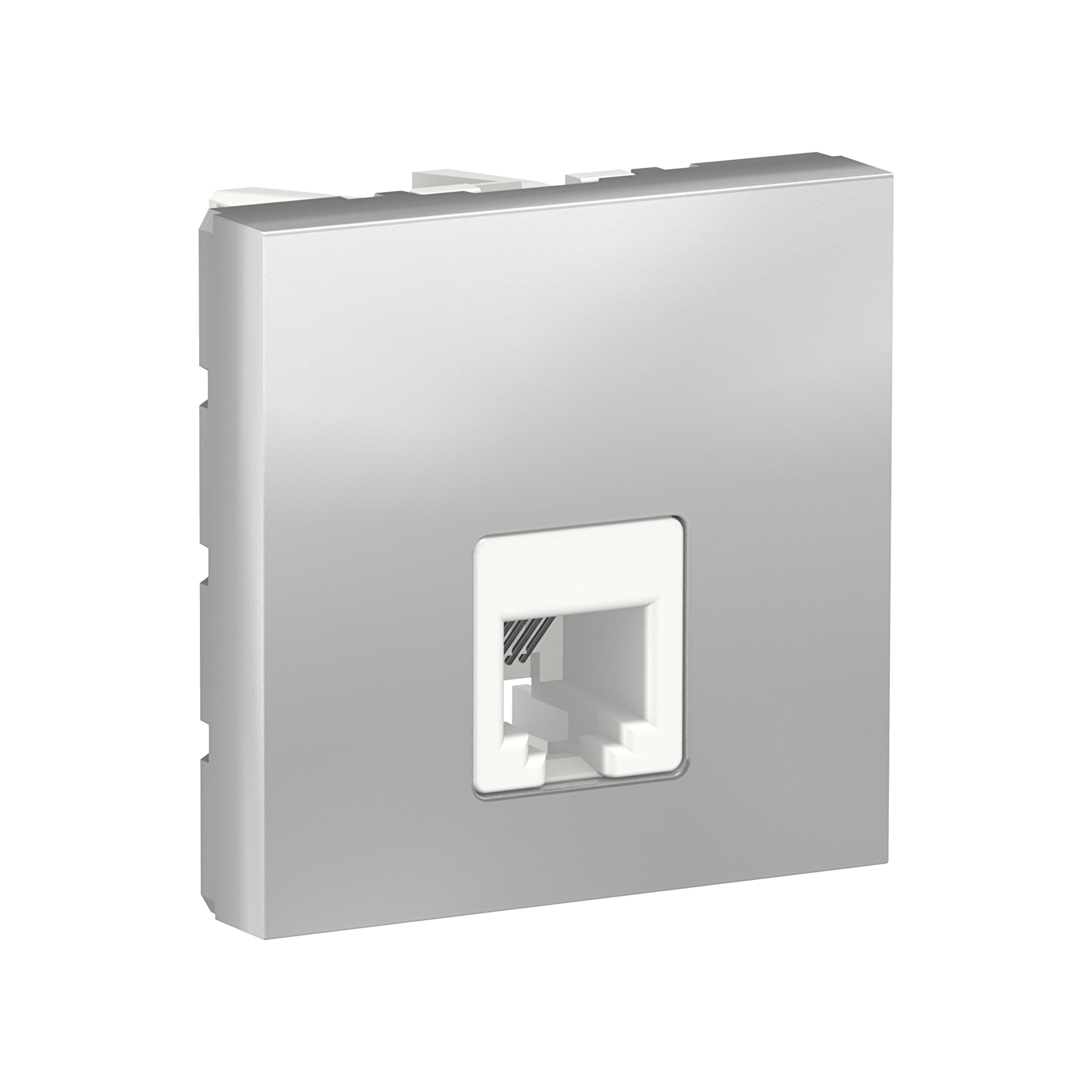 Toma para teléfono rj12 2 módulos new unica aluminio