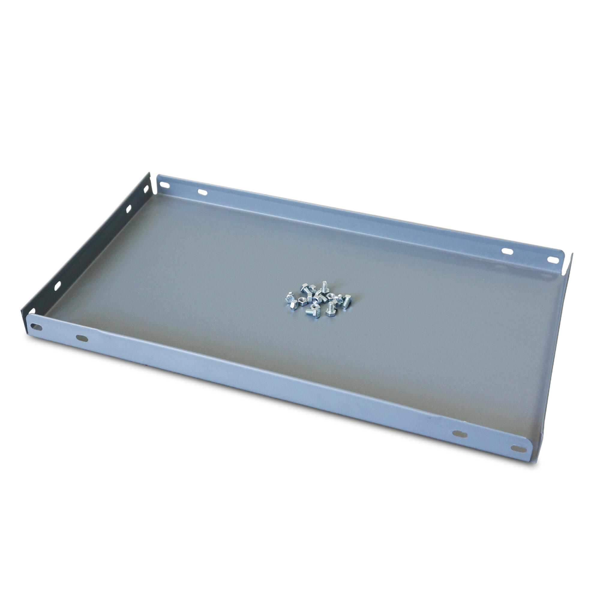 Balda recta para sistema de estantes de acero gris de 60x60cm