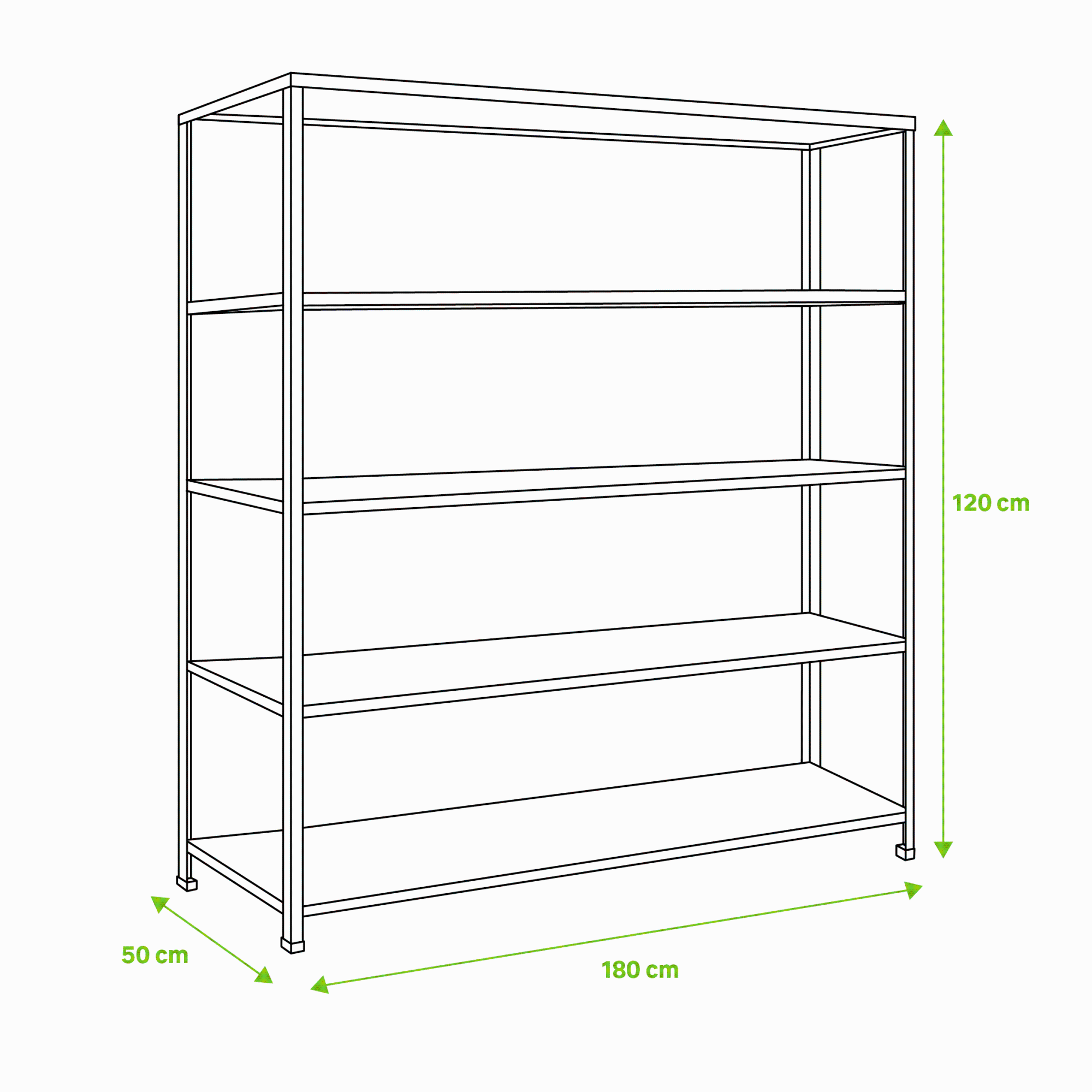Estantería metálica en kit AR SHELVING 180x120x50cm Leroy Merlin