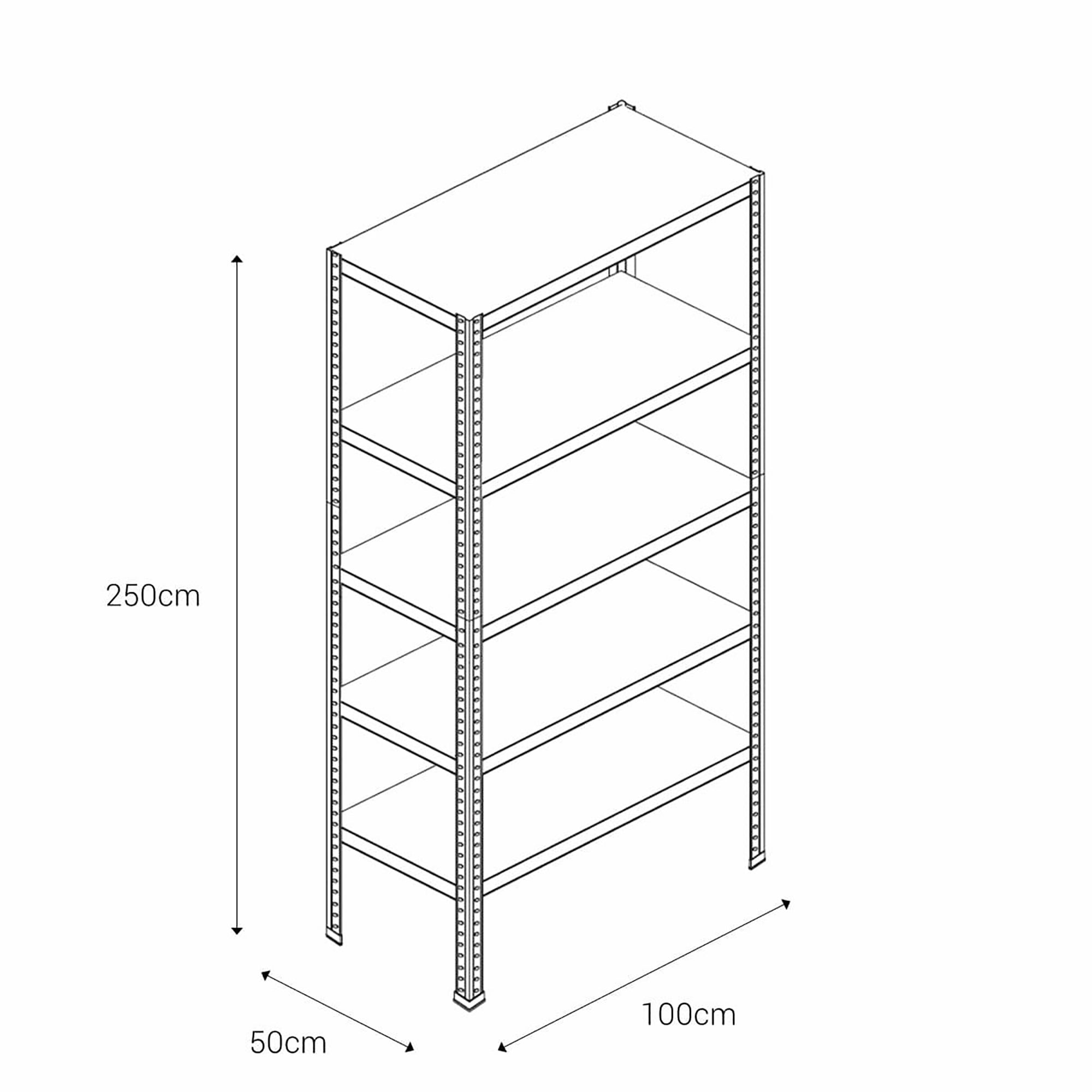 Estantería Metálica En Kit Ar Shelving 250x100x50cm Leroy Merlin