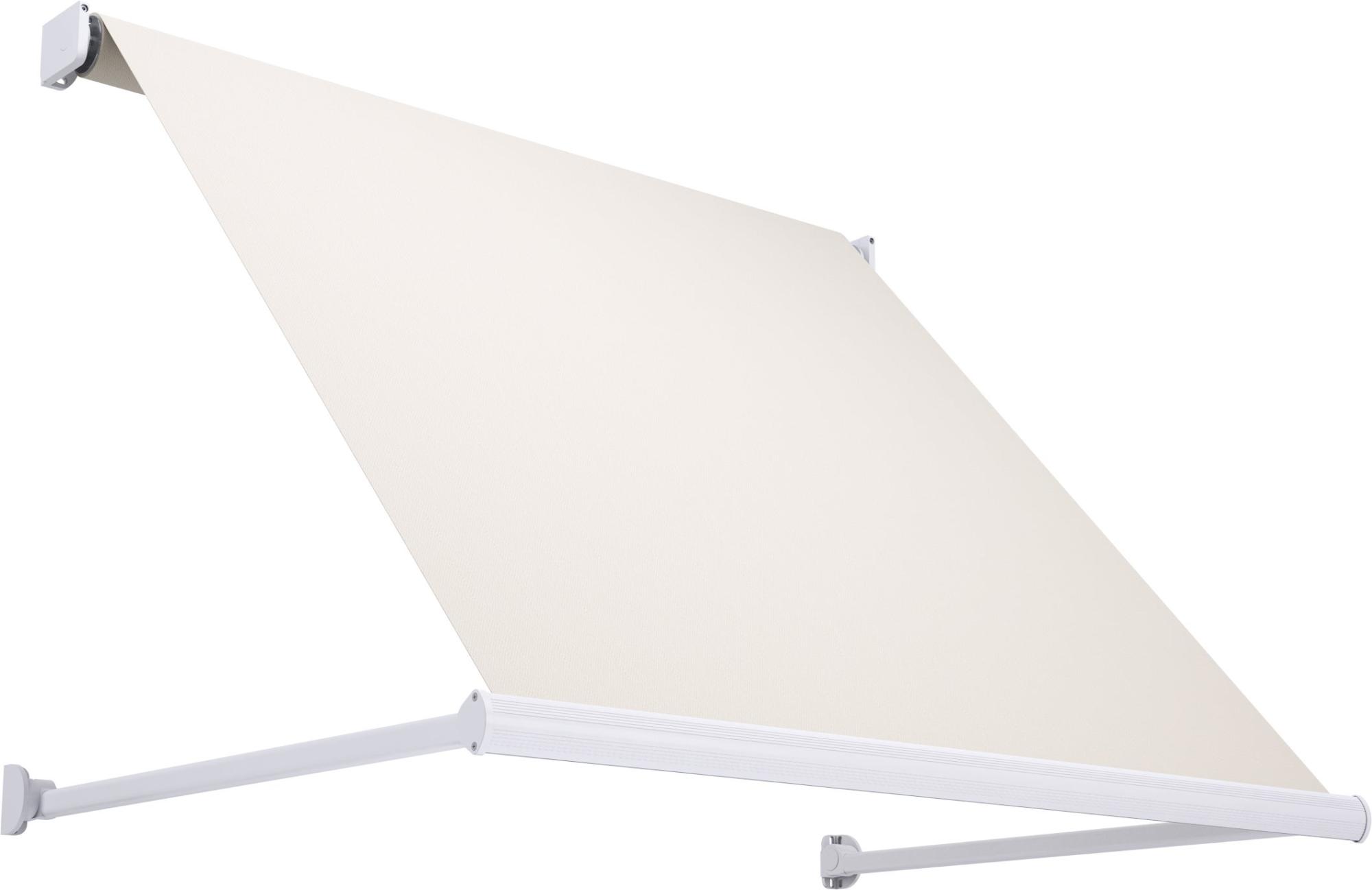Toldo marbella brazo punto recto manual sin cofre blanco y tela beige 3 5x1m de la marca Sin marca