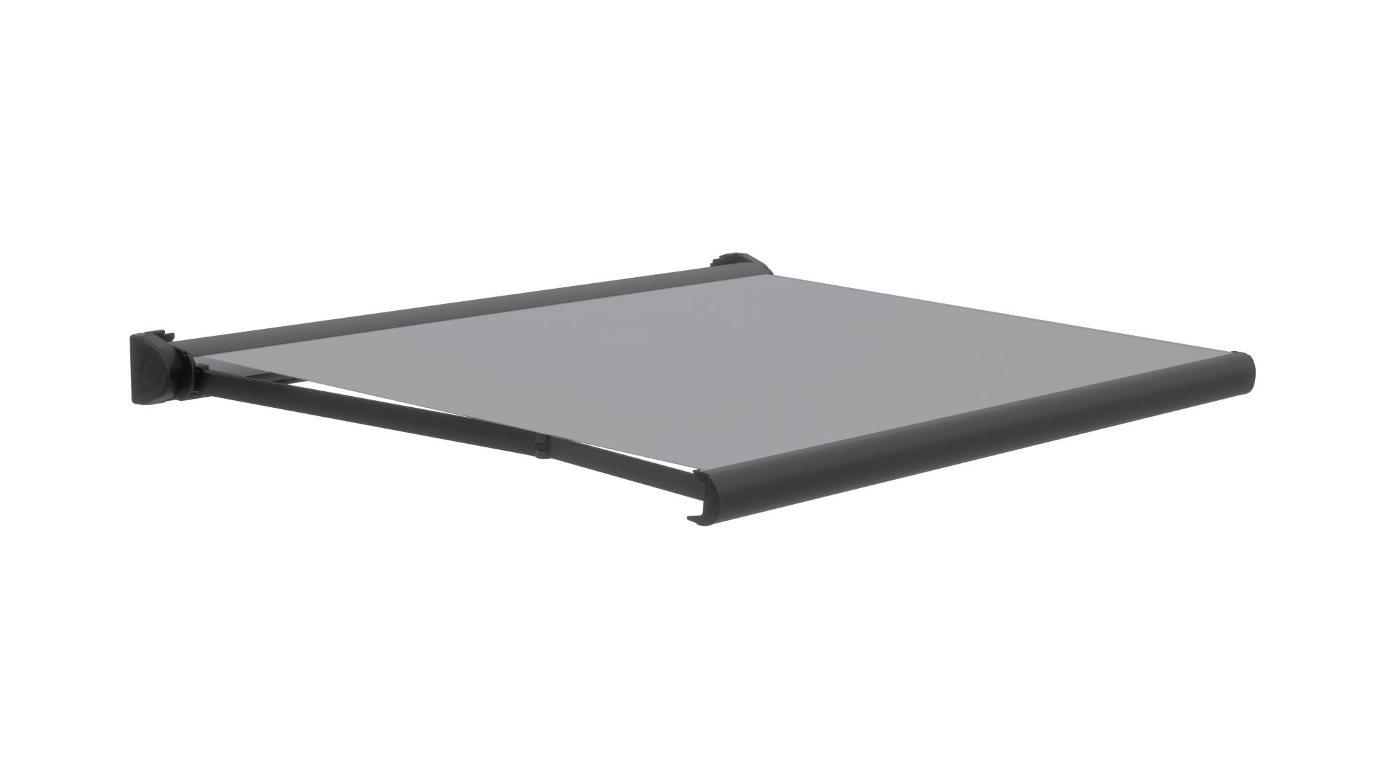 Toldo ibiza brazos extensible motorizado con cofre gris y tela gris 5x3m de la marca Sin marca