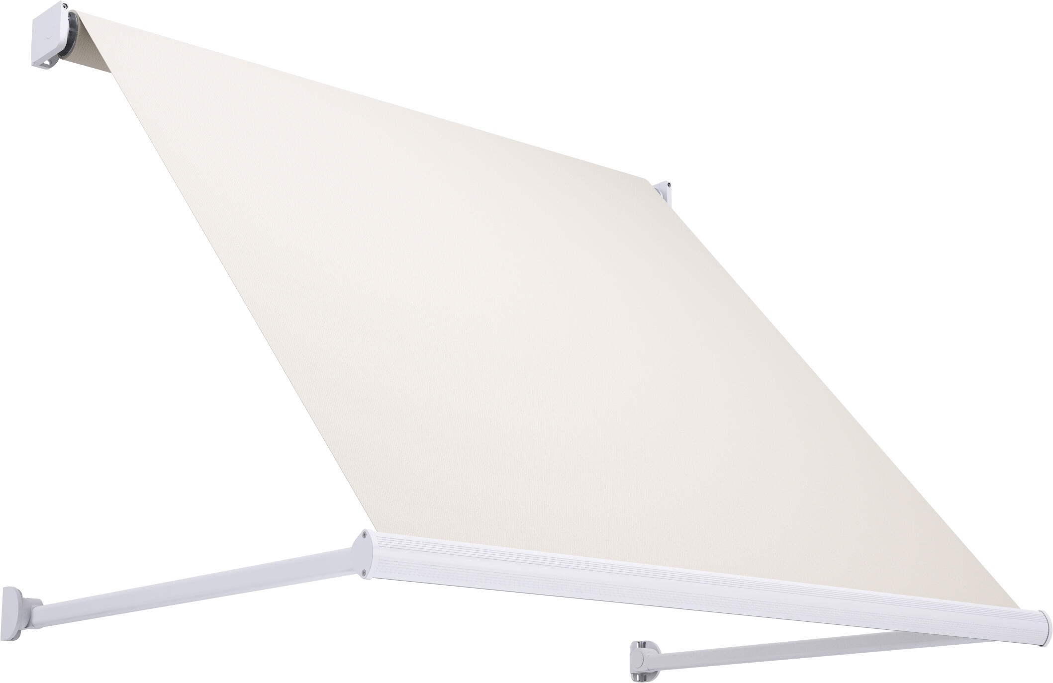 Toldo marbella brazo punto recto manual sin cofre blanco y tela beige 4 5x1m de la marca Sin marca