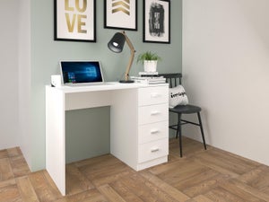 Mesa Escritorio Nexus Color Blanco 2 Puertos Usb Oficina Despacho Estudio  Moderno Mueble 76x135x60 Cm con Ofertas en Carrefour
