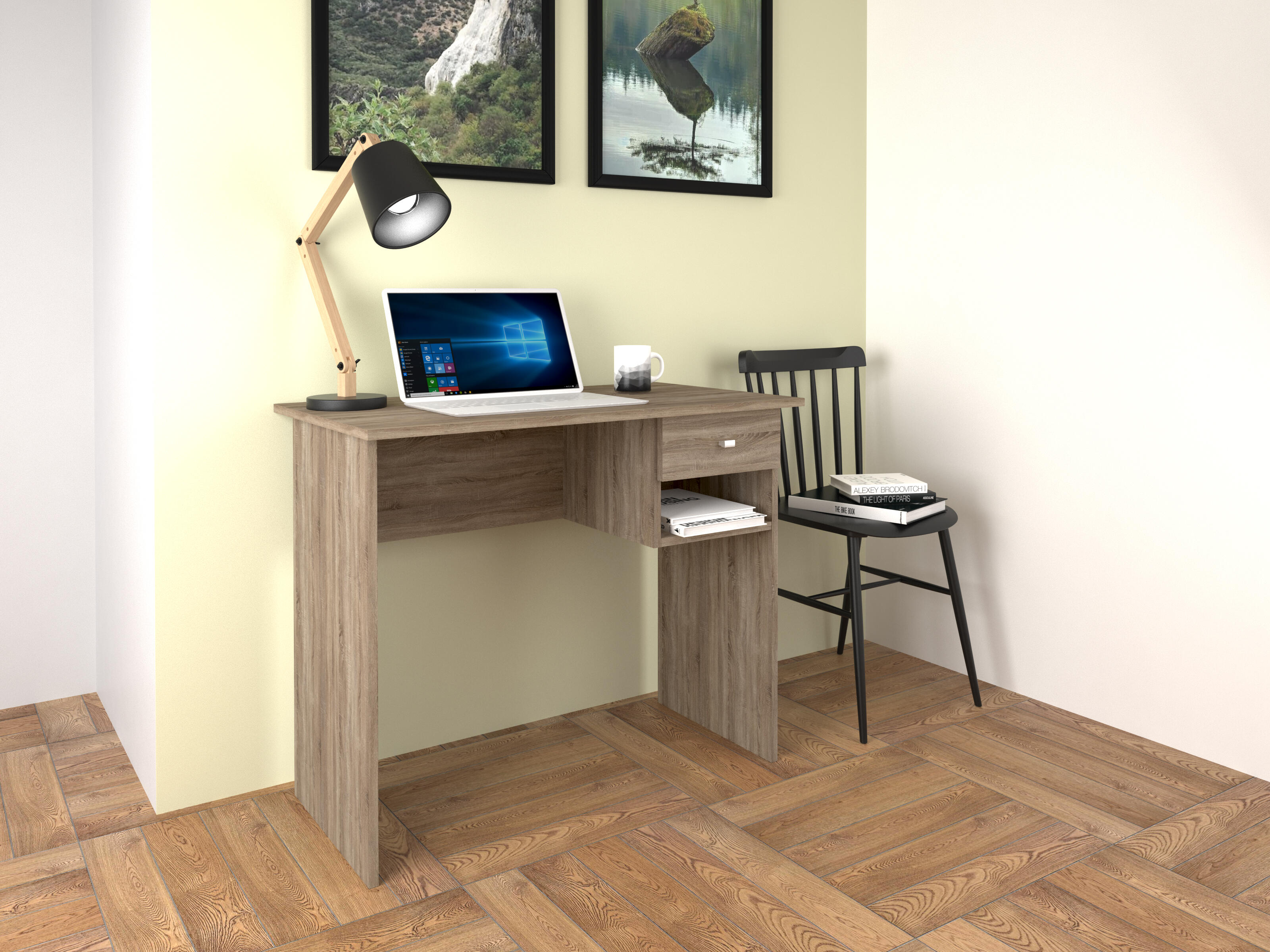 Mesa escritorio k9453 roble 90x50x74 cm