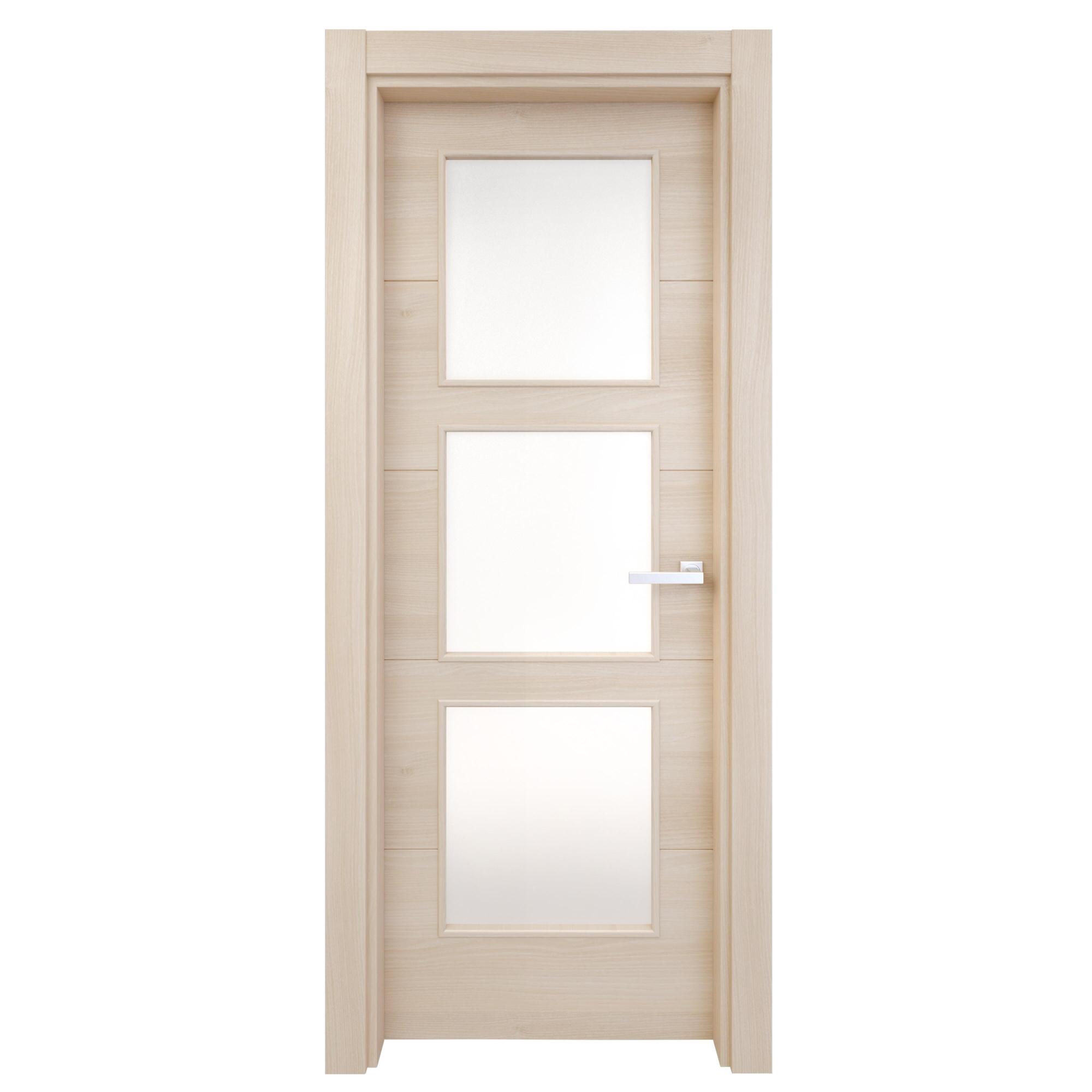 Puerta interior abatible berna acacia line apertura izquierda cristal 13x 82.5cm