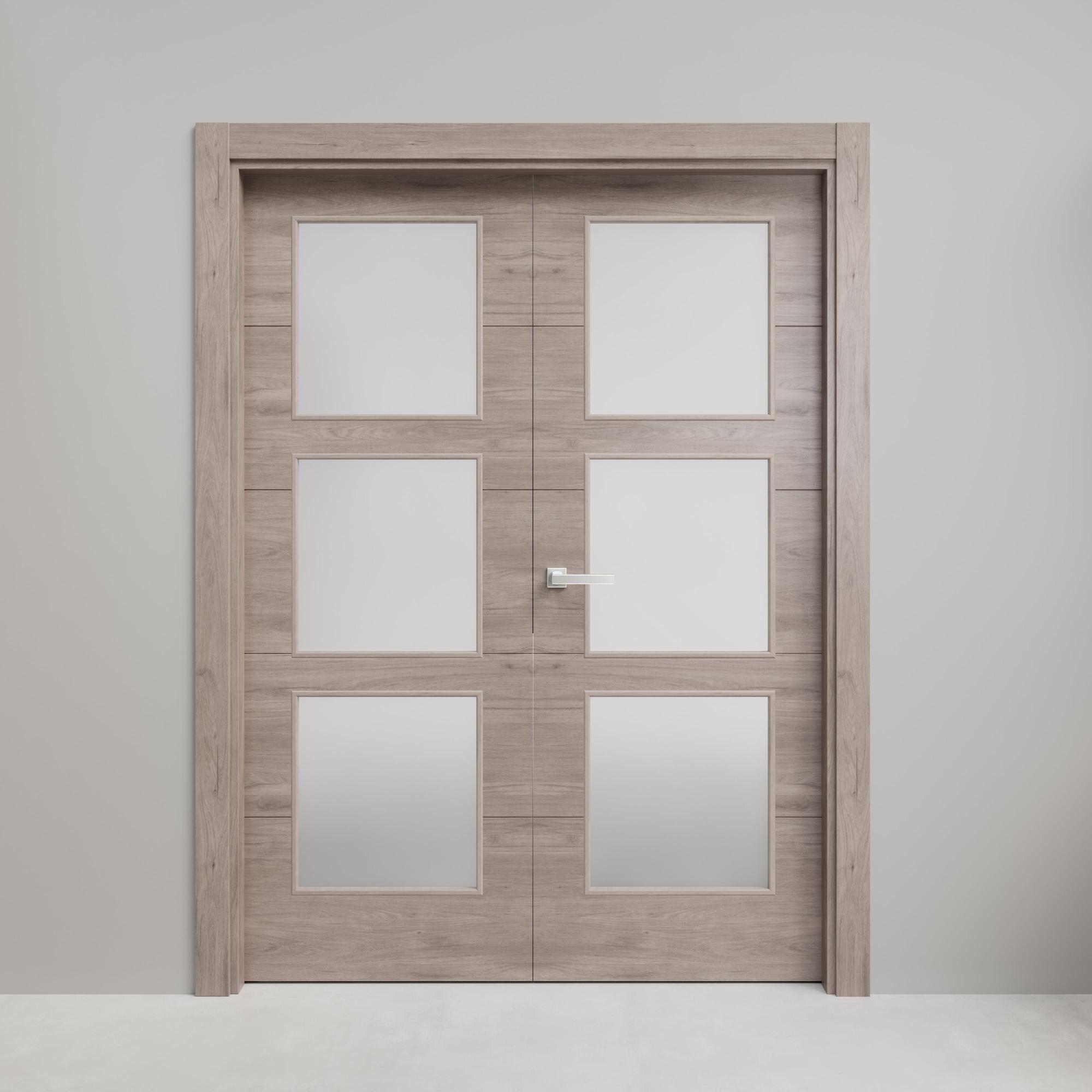 Puerta doble con cristal berna roble gris 110x125(82+42)cm d de la marca CASTALLA