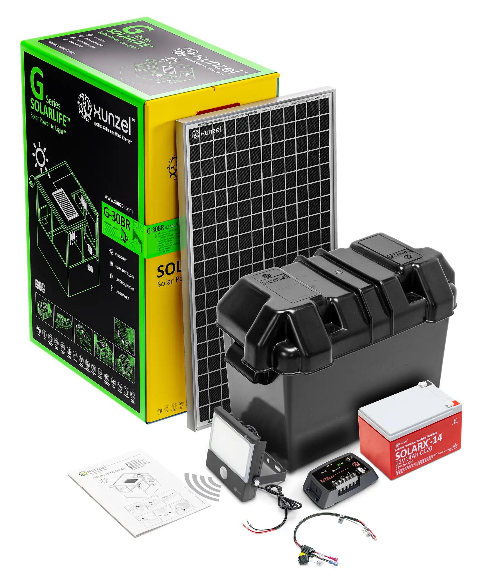Kit solar de iluminación led de alta eficiencia solarlife-xunzel-g30br