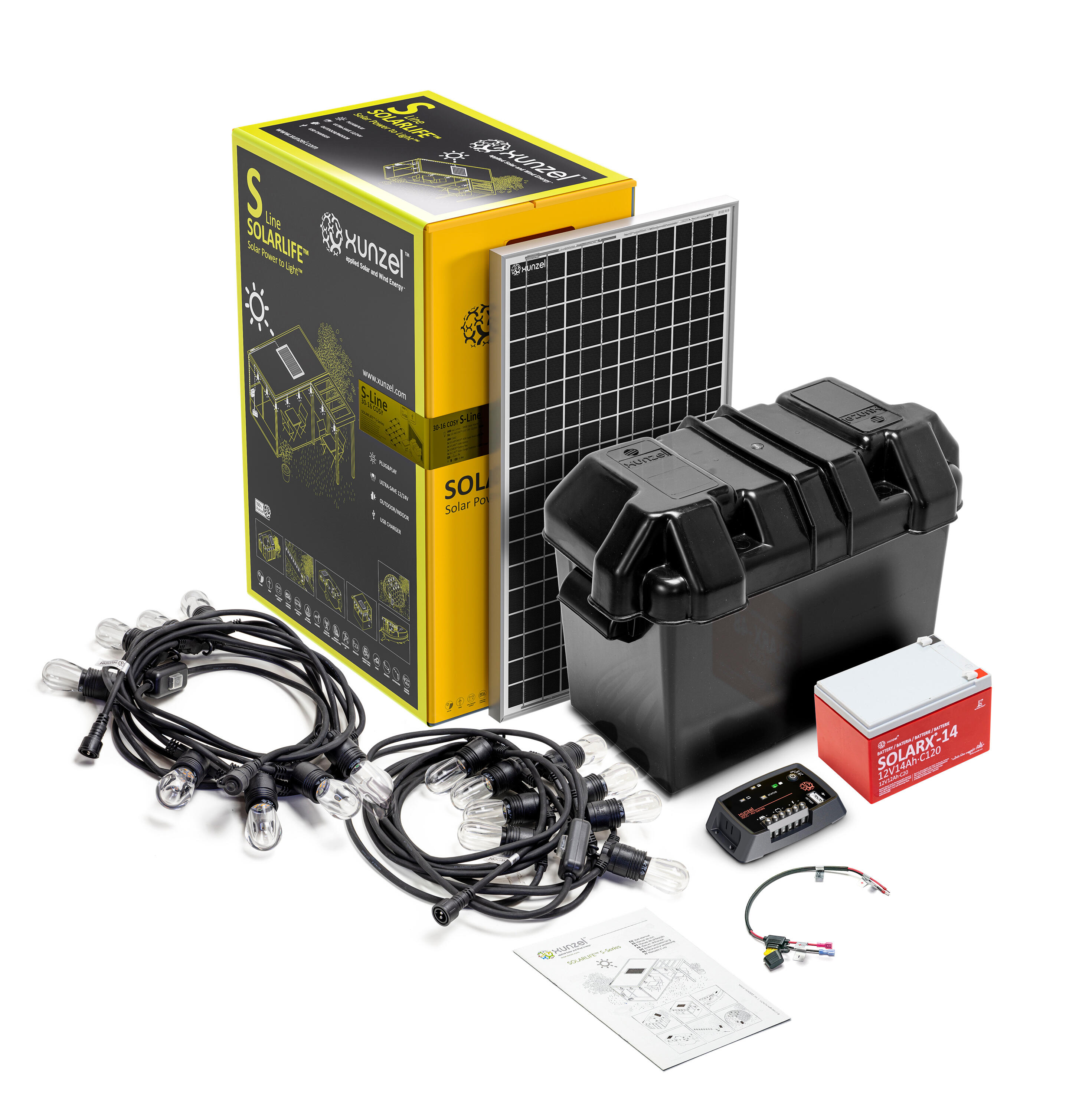 Kit solar de iluminación led de alta eficiencia solarlife-xunzel-s30x16 sunny