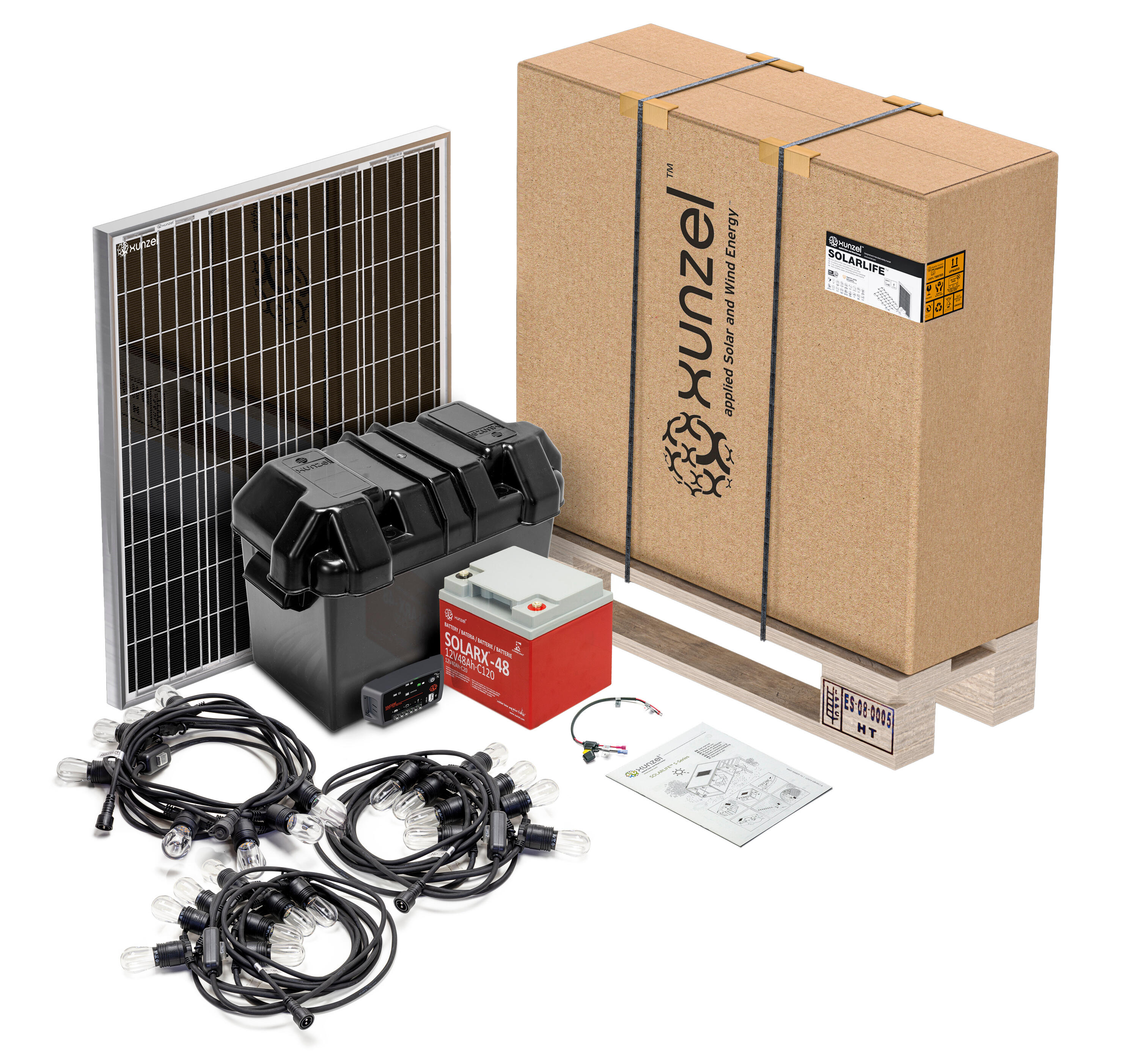 Kit solar de iluminación led de alta eficiencia solarlife-xunzel-s80x24 sunny