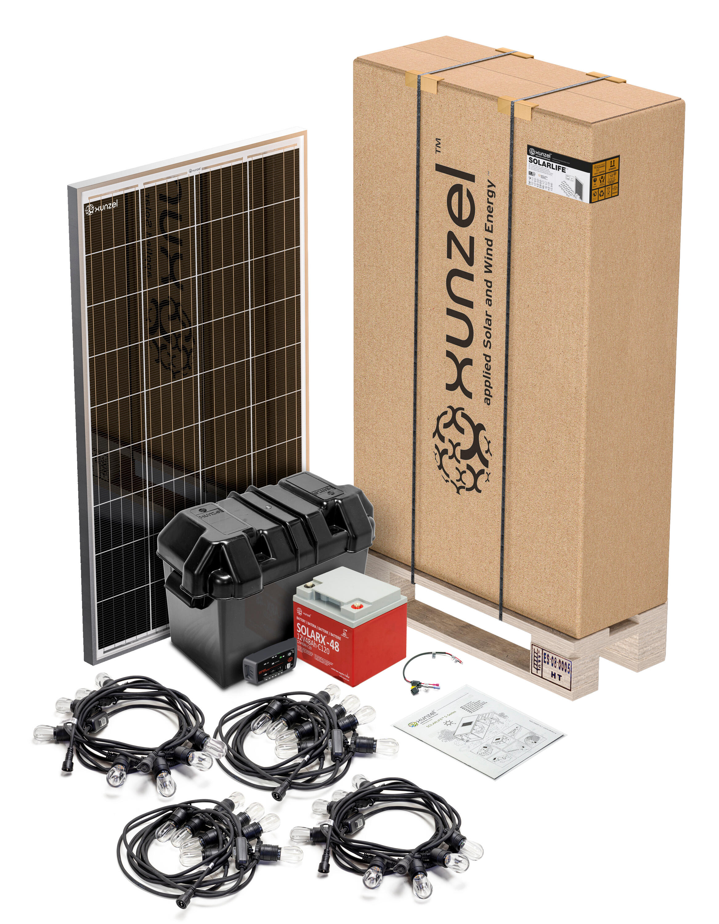 Kit solar de iluminación led de alta eficiencia solarlife-xunzel-s120x32 sunny
