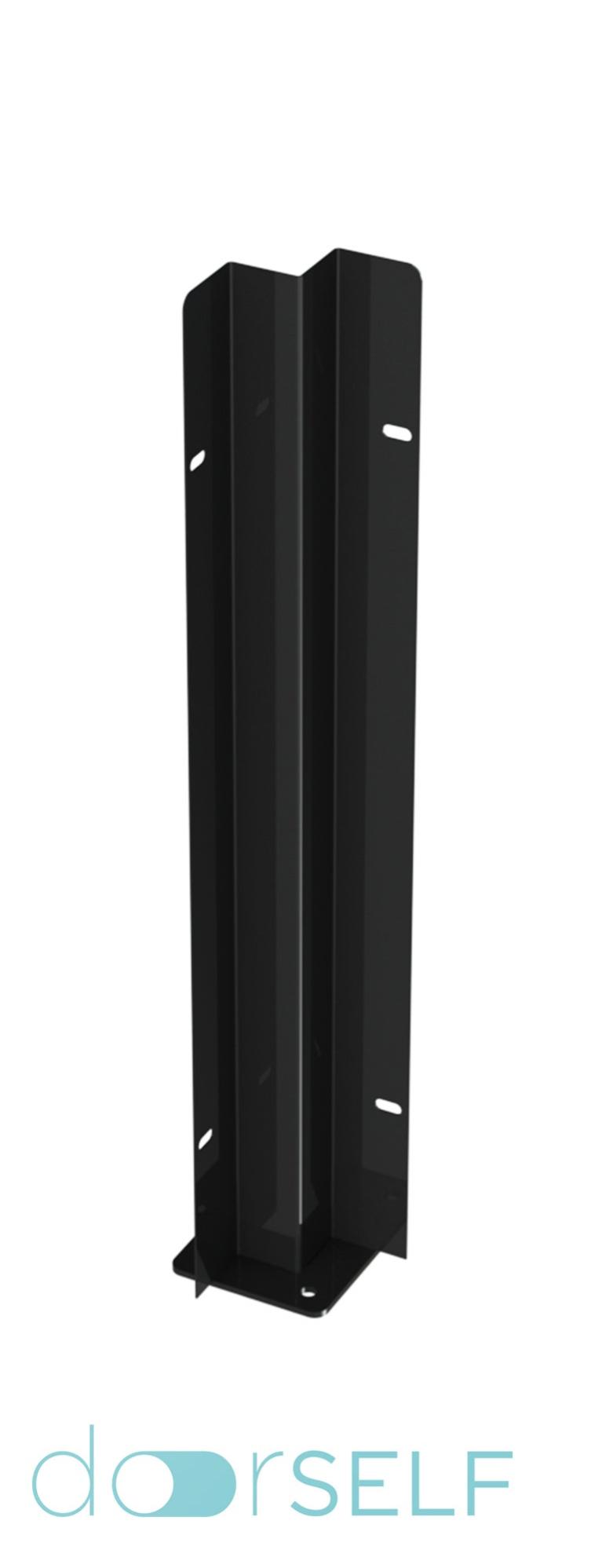 Poste de acero galvanizado negro s/muro de la marca DOORSELF Poste de acero galvanizado negro s/muro de la marca DOORSELF