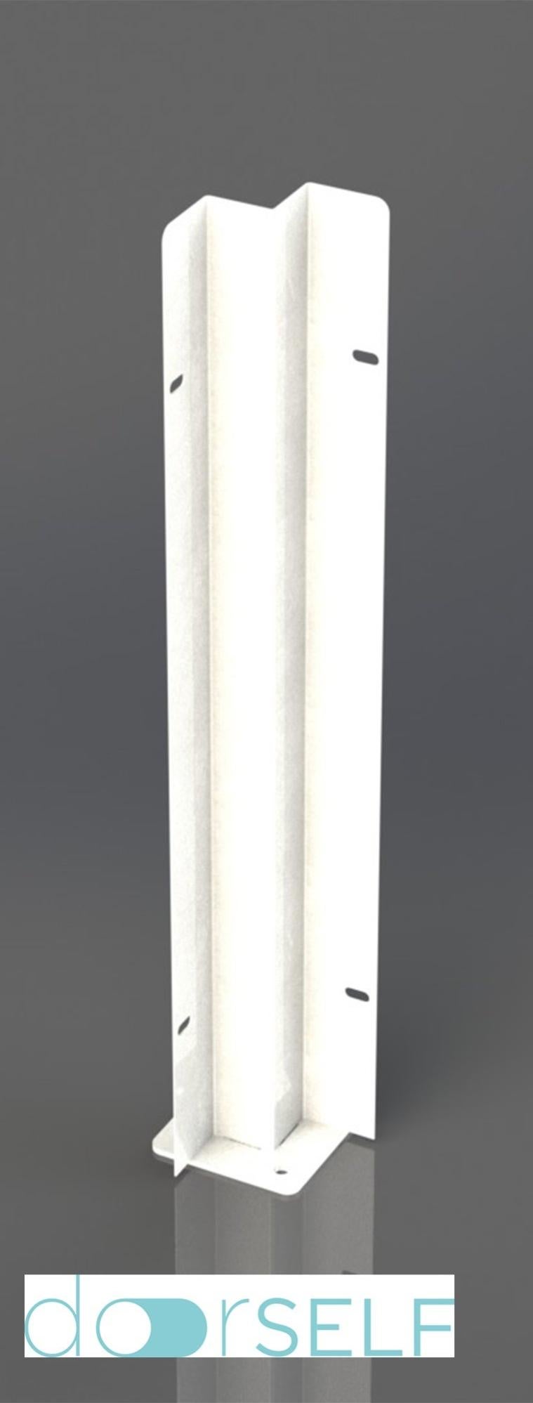 Poste de acero galvanizado blanco s/muro de la marca DOORSELF Poste de acero galvanizado blanco s/muro de la marca DOORSELF